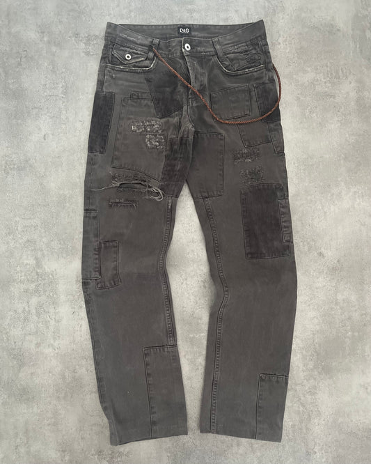AW2011 Dolce & Gabbana Grey Patchwork Pants (S) - 1