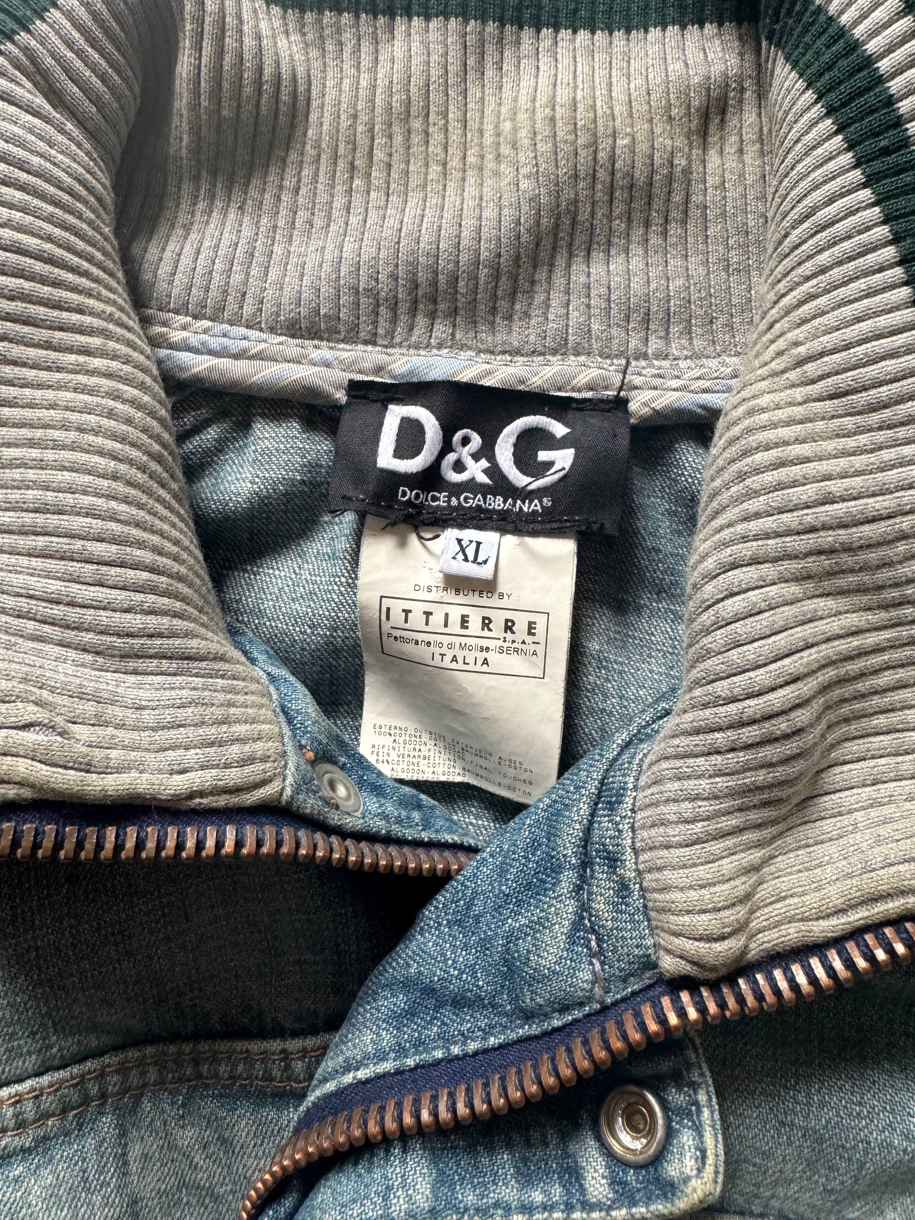 SS2005 Dolce & Gabbana Stonewash Logo Denim Jacket (L) - 6