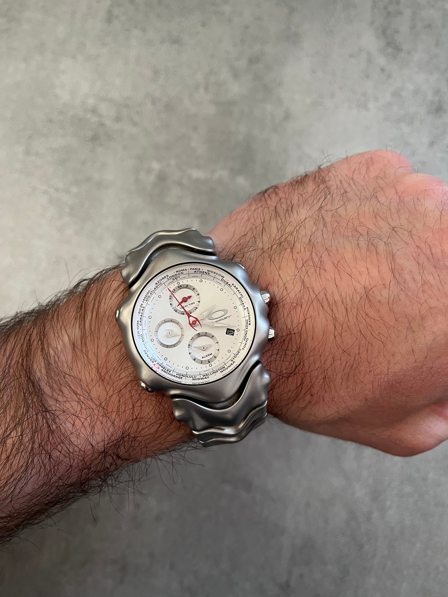 2006 Oakley GMT Silver Steel Watch (OS) - 4