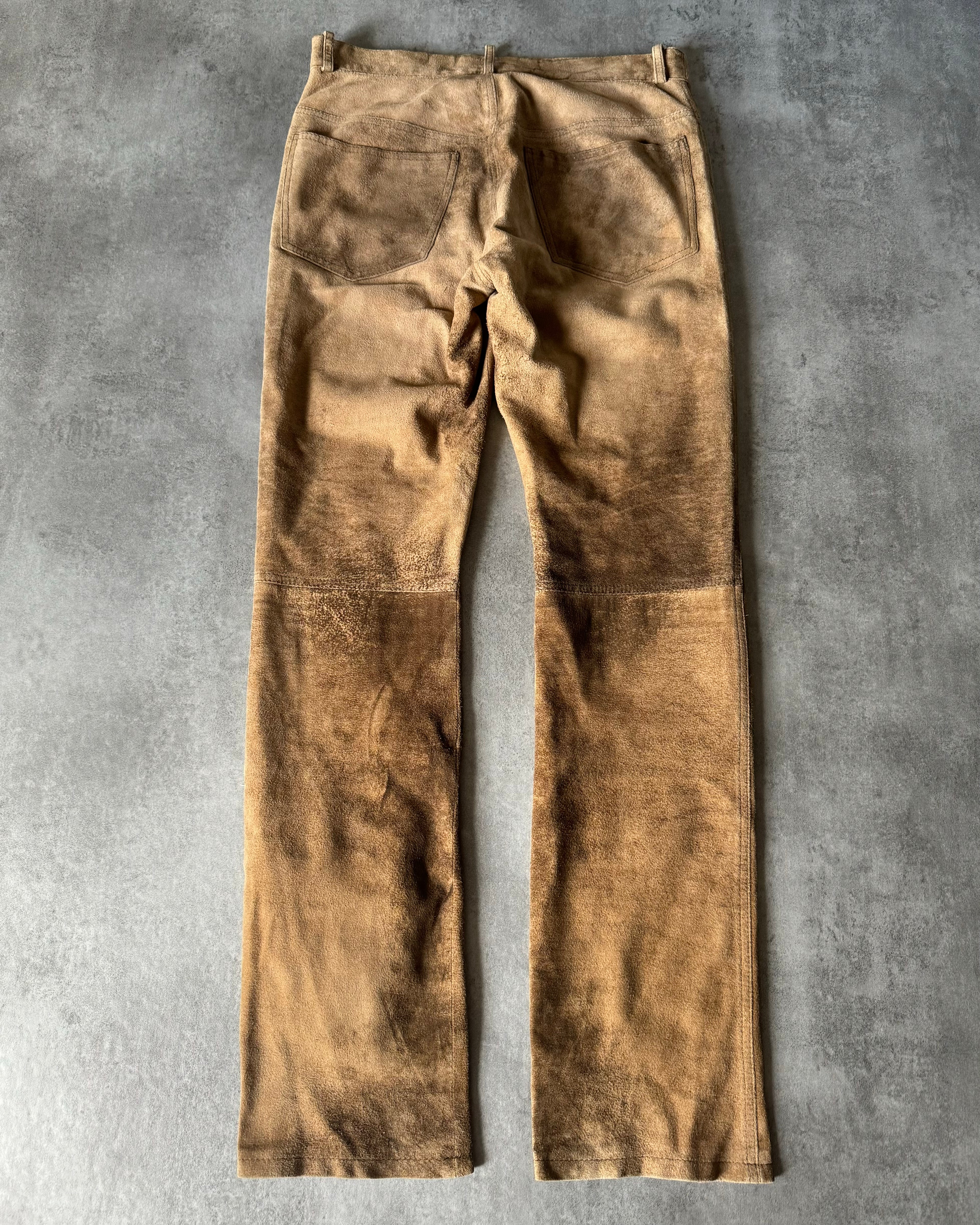 1990s Dolce & Gabbana Suede Biker Pants (M) - 2