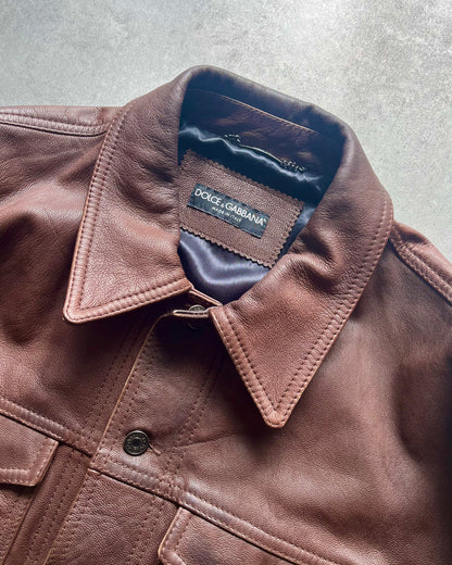 AW2014 Dolce & Gabbana Premium Leather Jacket (XL) - 4