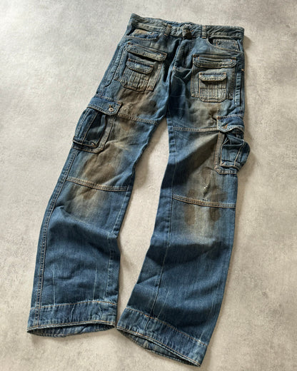 AW2005 Dolce & Gabbana Destroyed Cargo Denim Jeans (L) - 2