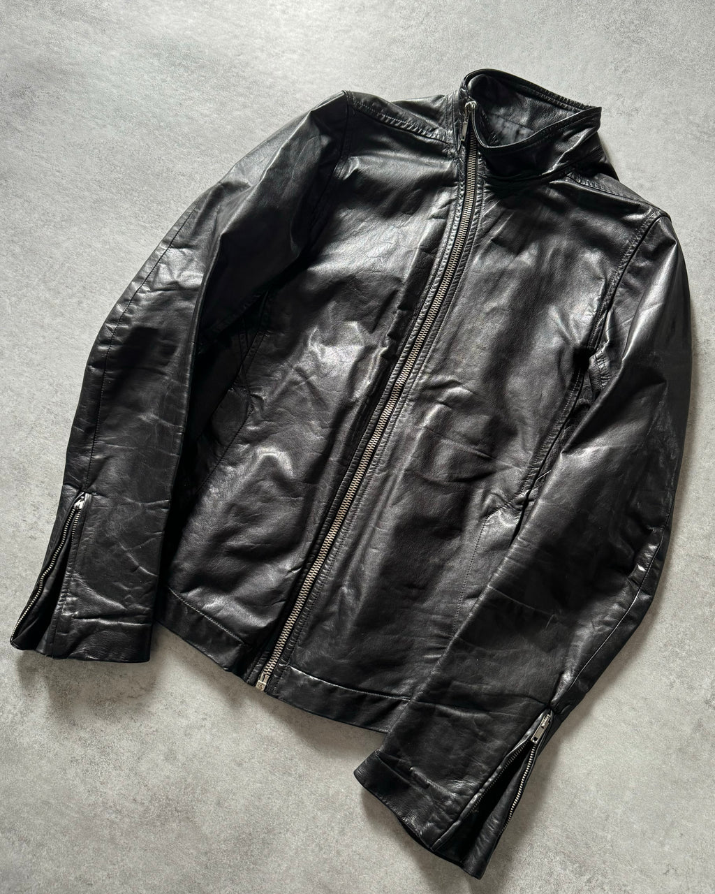 Rick Owens Biker Calf Leather Shadow Jacket (M) - 5