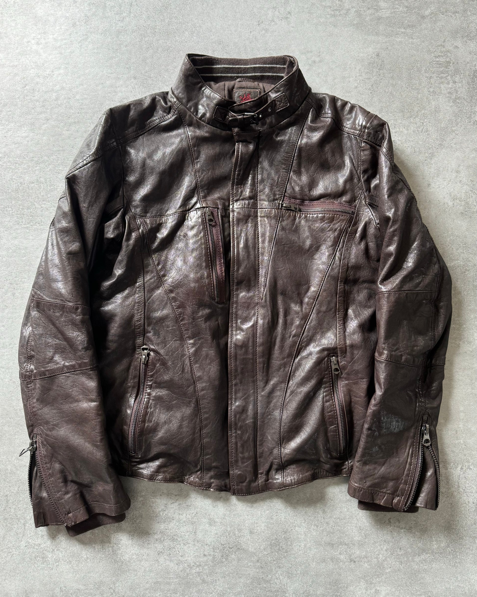 1990s Marithé + François Girbaud Brown Excellence Biker Jacket (M) - 1