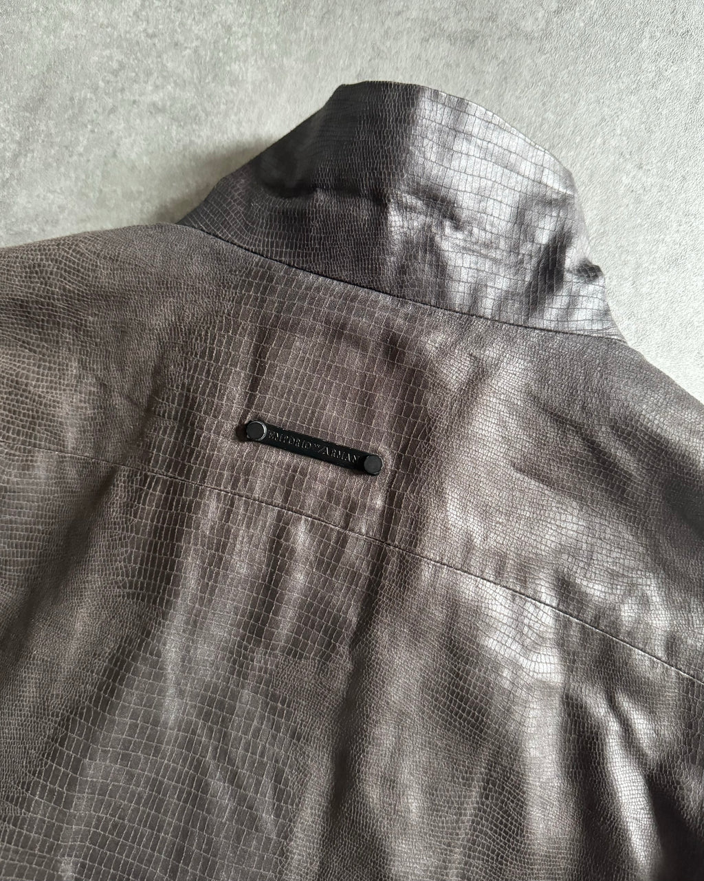 AW2008 Emporio Armani Cracked Asymmetrical Brown Jacket  (M) - 5