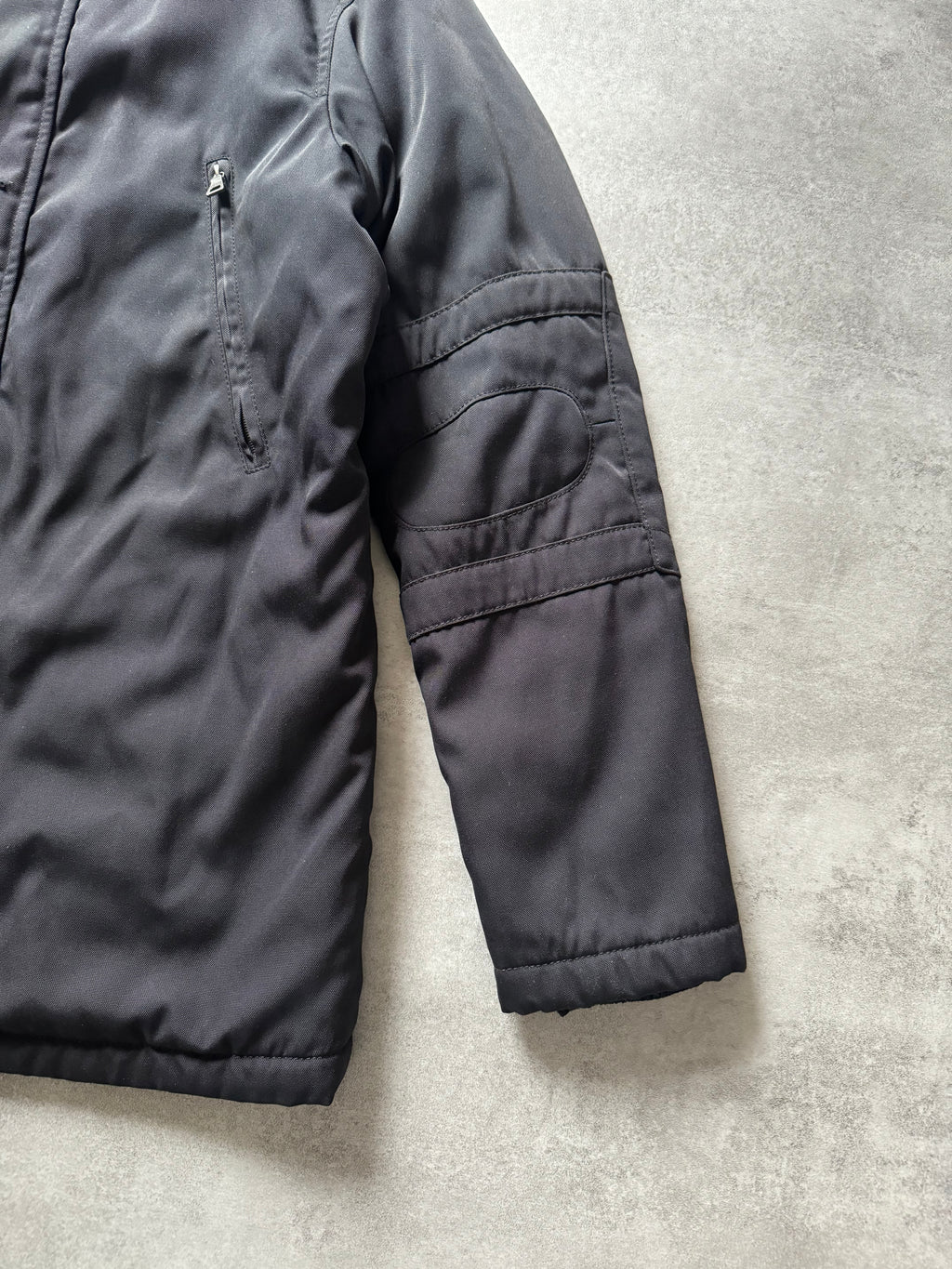 2000s Prada Sport Technical Modular Elbow Pad Padded Trench Jacket (L) - 8