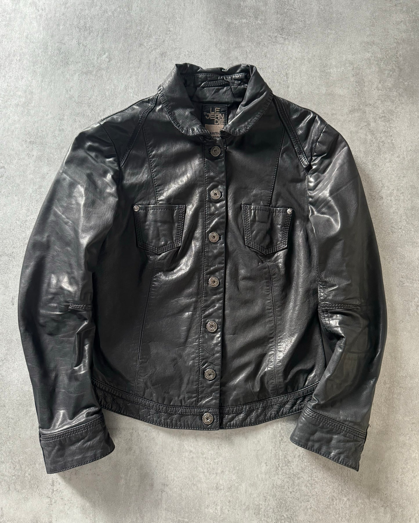 SS2013 Marithé + François Girbaud Calfwax Black Shadow Jacket (XS) - 1