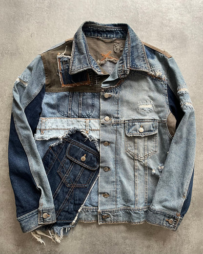 2000s' Dolce & Gabbana Destructured Patchwork Denim Jacket (M/L) (L) - 1