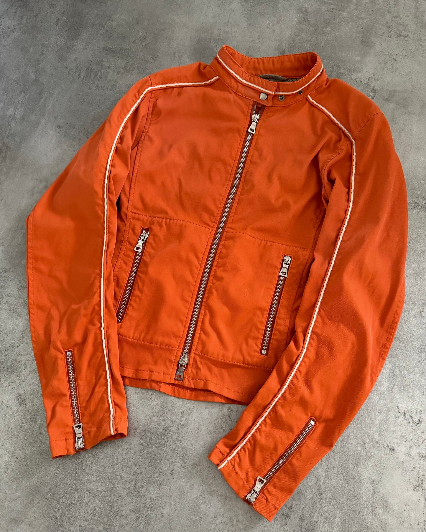 2000s Prada Orange Nylon Jacket (XS) - 2