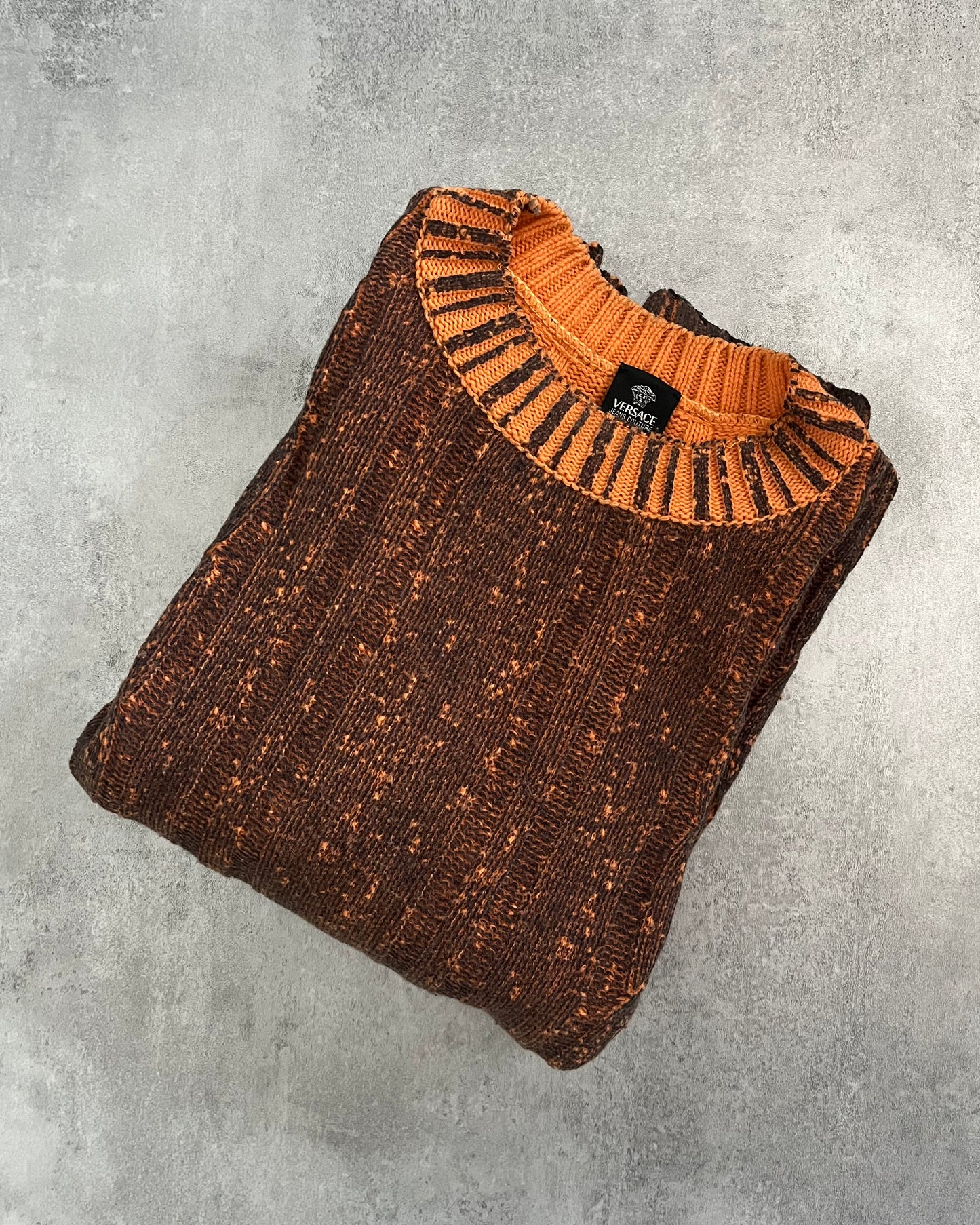 2000s Versace Orange Block Sweater (M) - 2