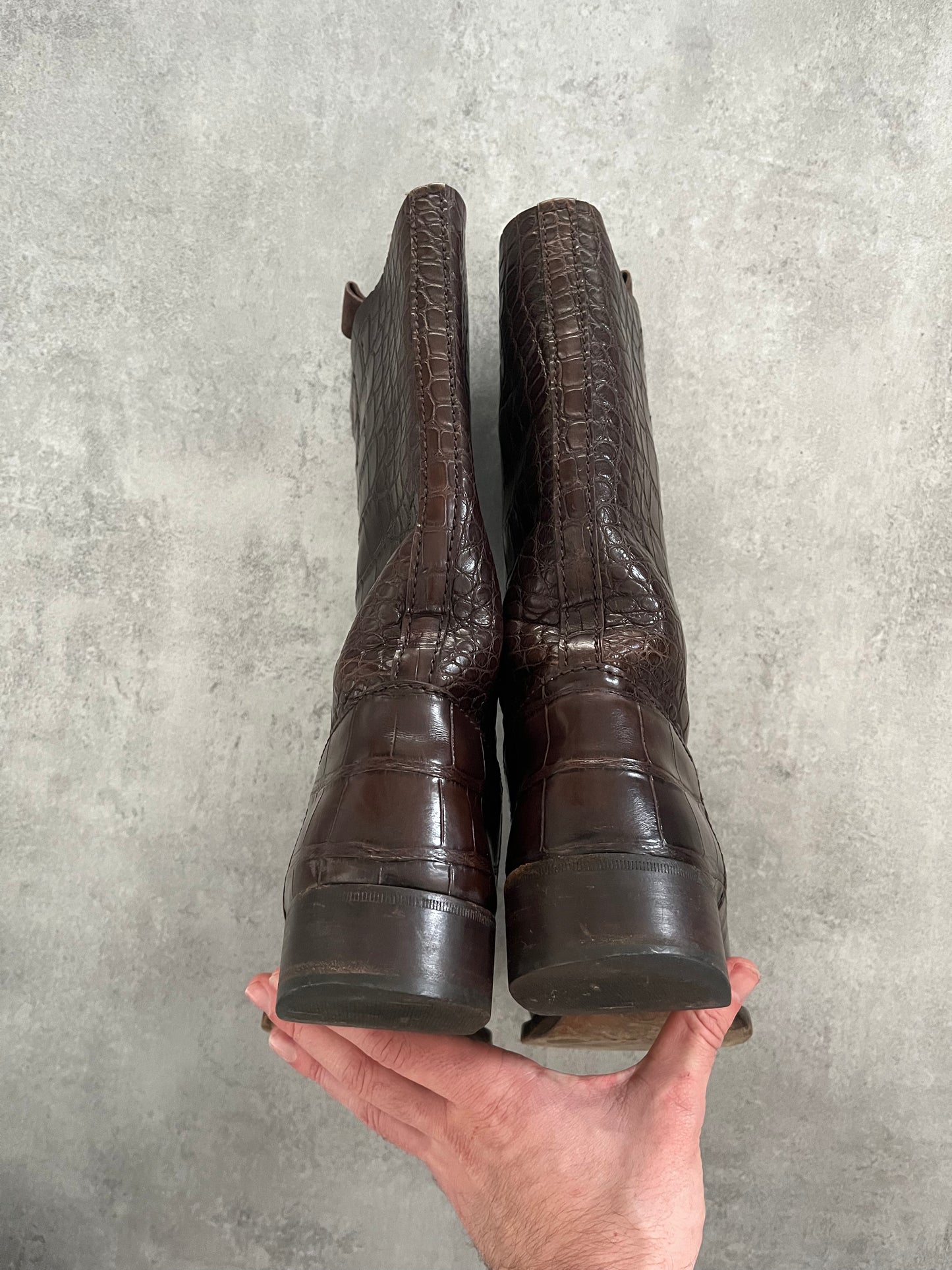 Prada Genuine Crocodile Leather Boots  (43) - 7