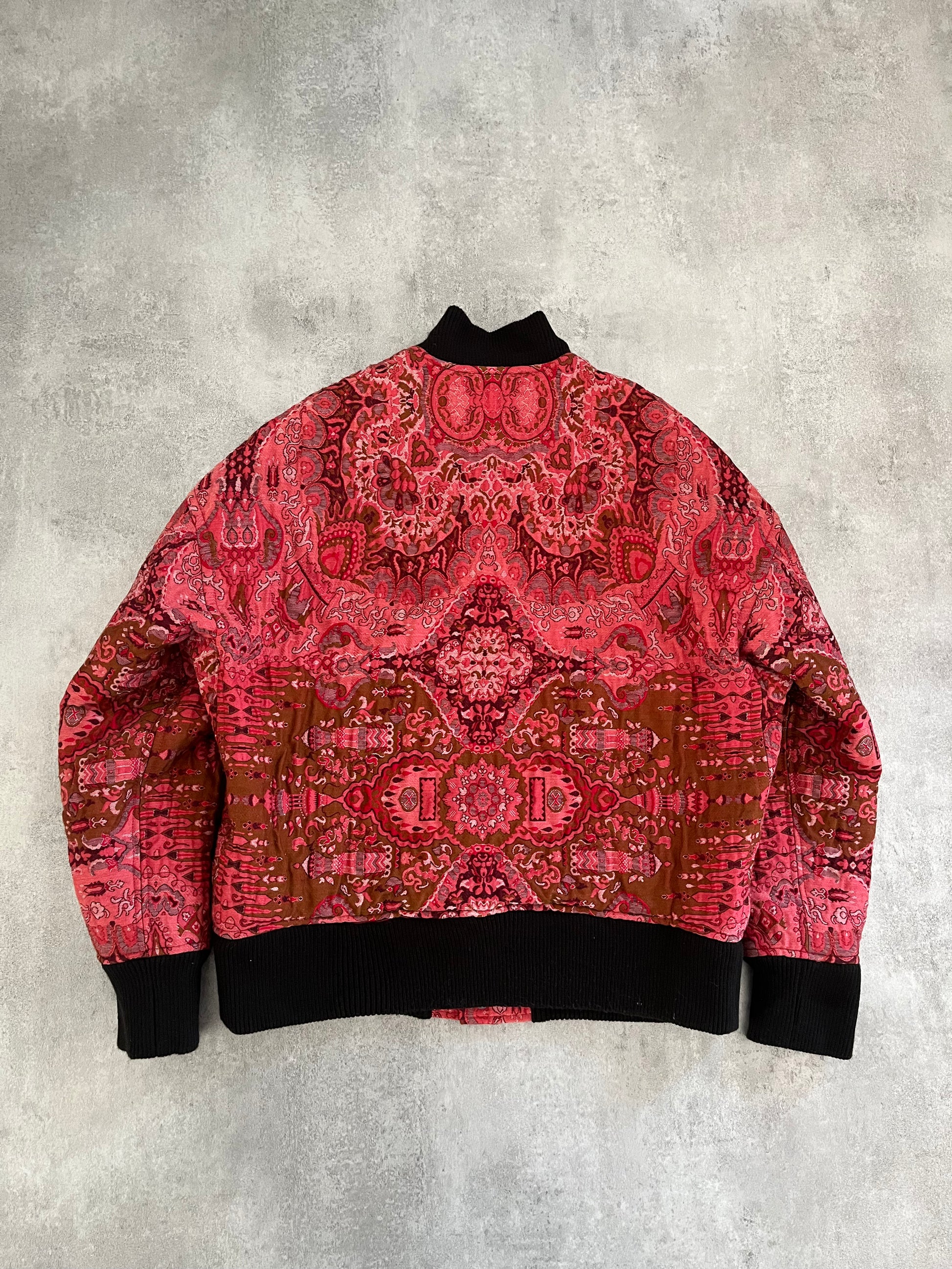 AW2019 Yohji Yamamoto Silk Red Bomber Jacket (XS/S) (XS) - 9