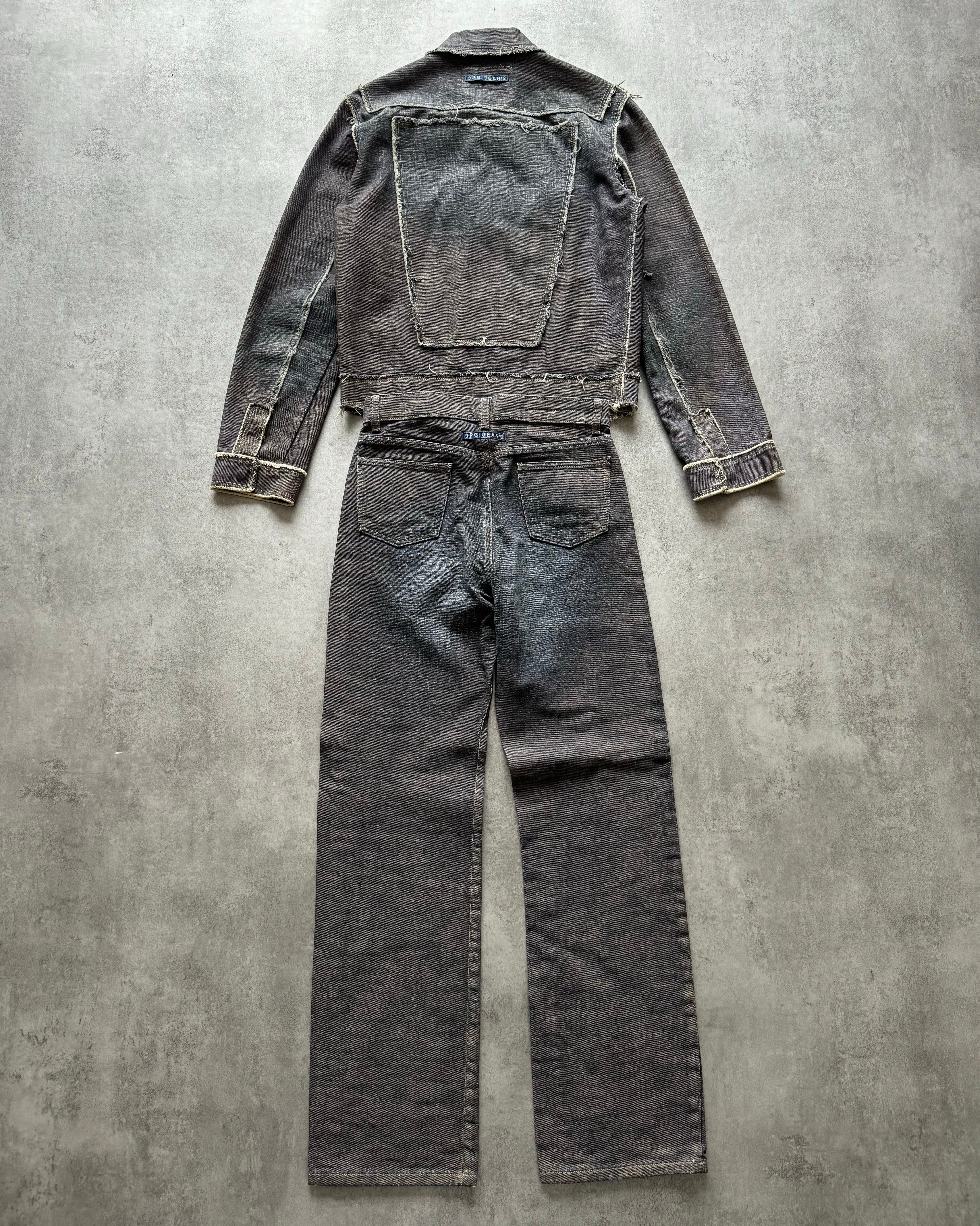 2000s Jean Paul Gaultier Raw Reversed Denim Set (S) - 4