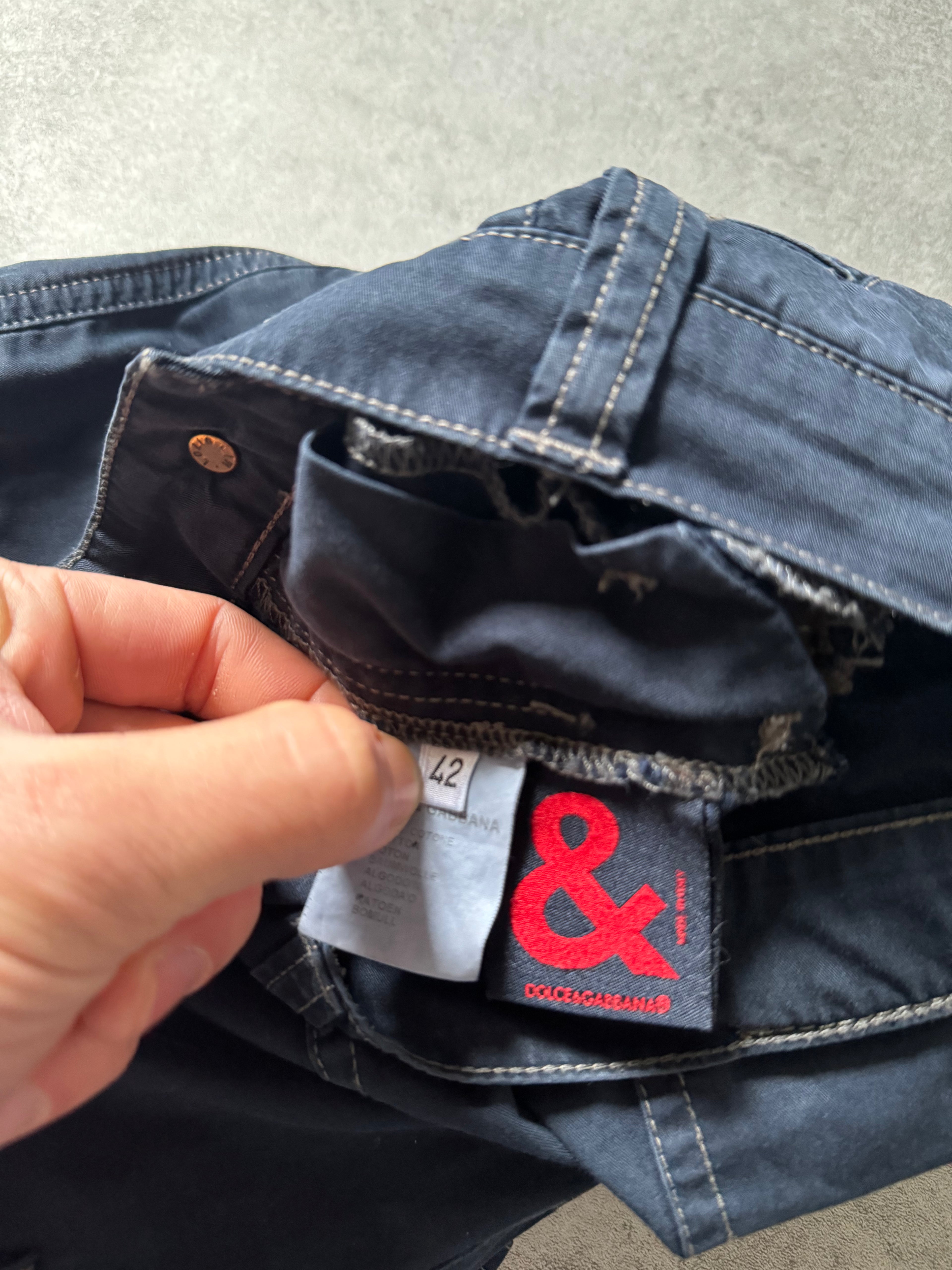 AW2004 Dolce & Gabbana Navy Urban Utility Cargo Pants (M) - 7