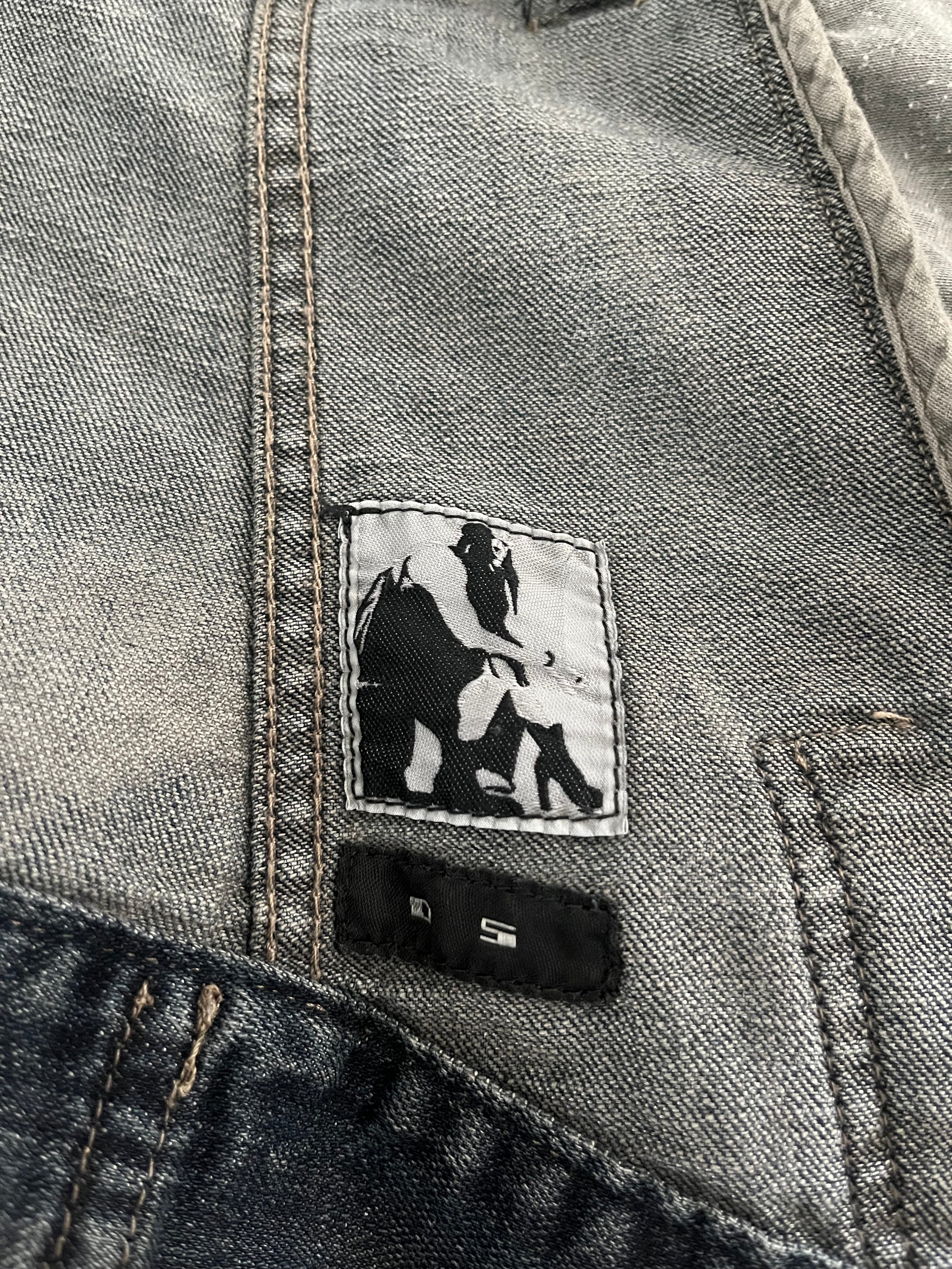 AW2010 Rick Owens Avant-Garde Denim Leather Jacket (S) - 9