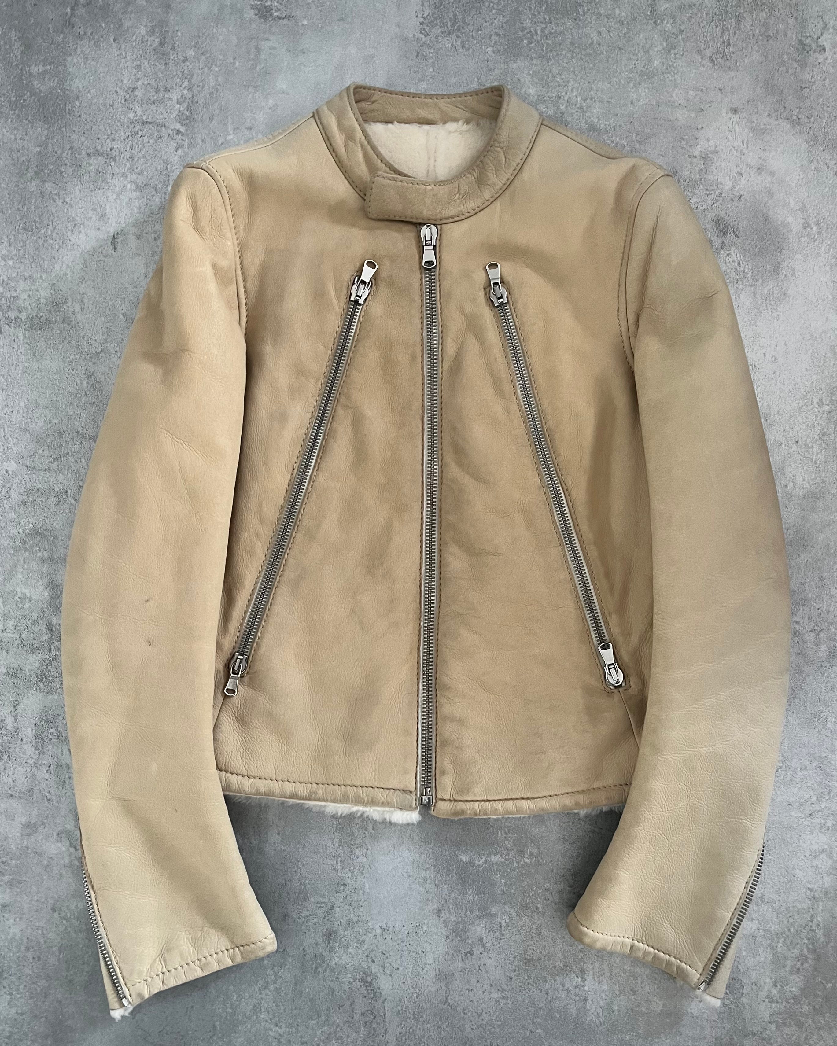 SS2004 Maison Martin Margiela 5 Zips Beige Jacket (XS) - 1