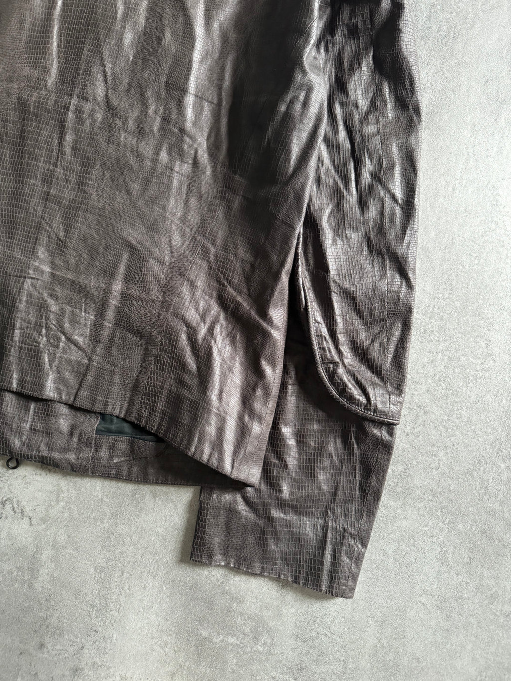 AW2008 Emporio Armani Cracked Asymmetrical Brown Jacket  (M) - 4
