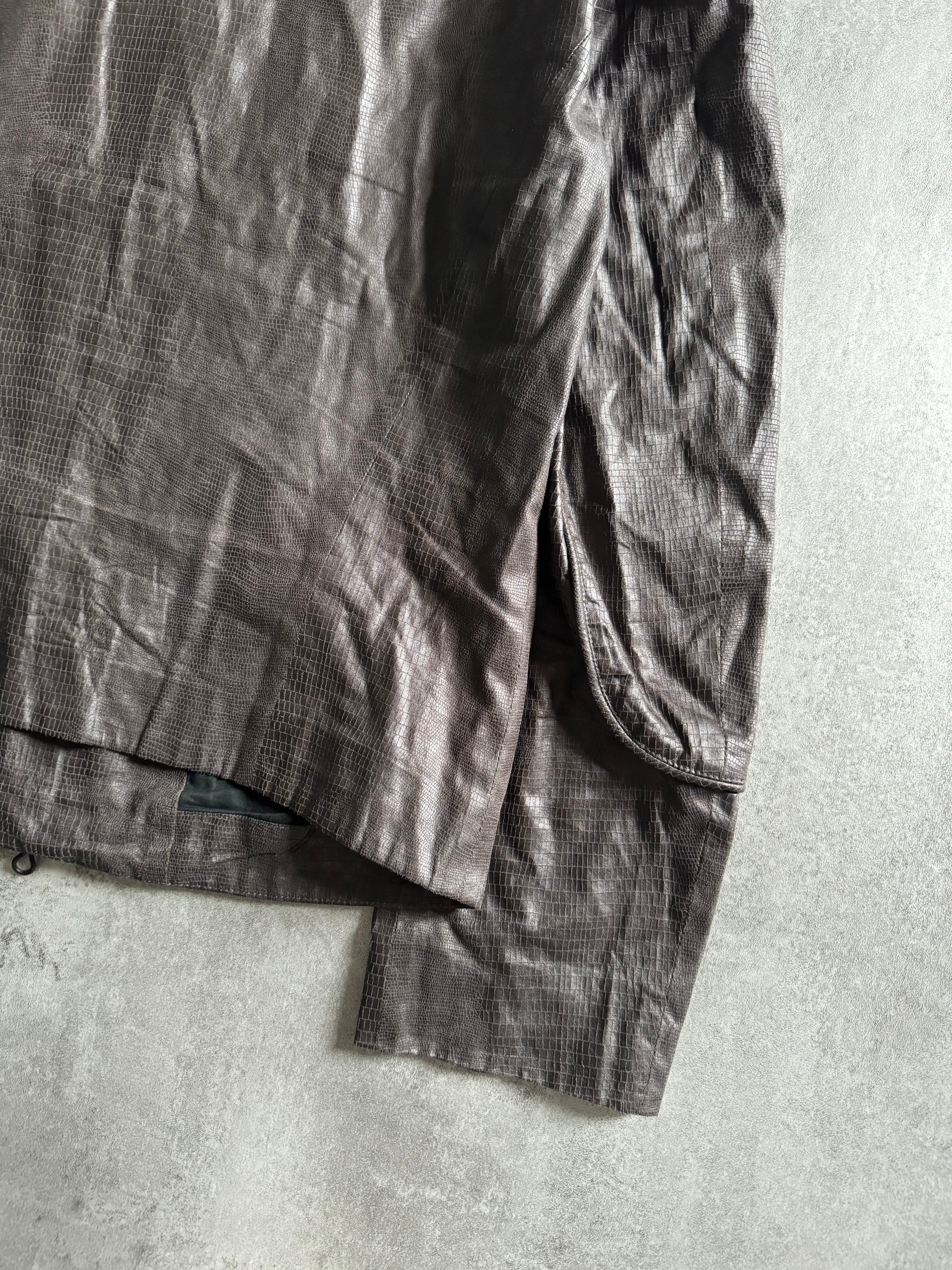 AW2008 Emporio Armani Cracked Asymmetrical Brown Jacket  (M) - 4