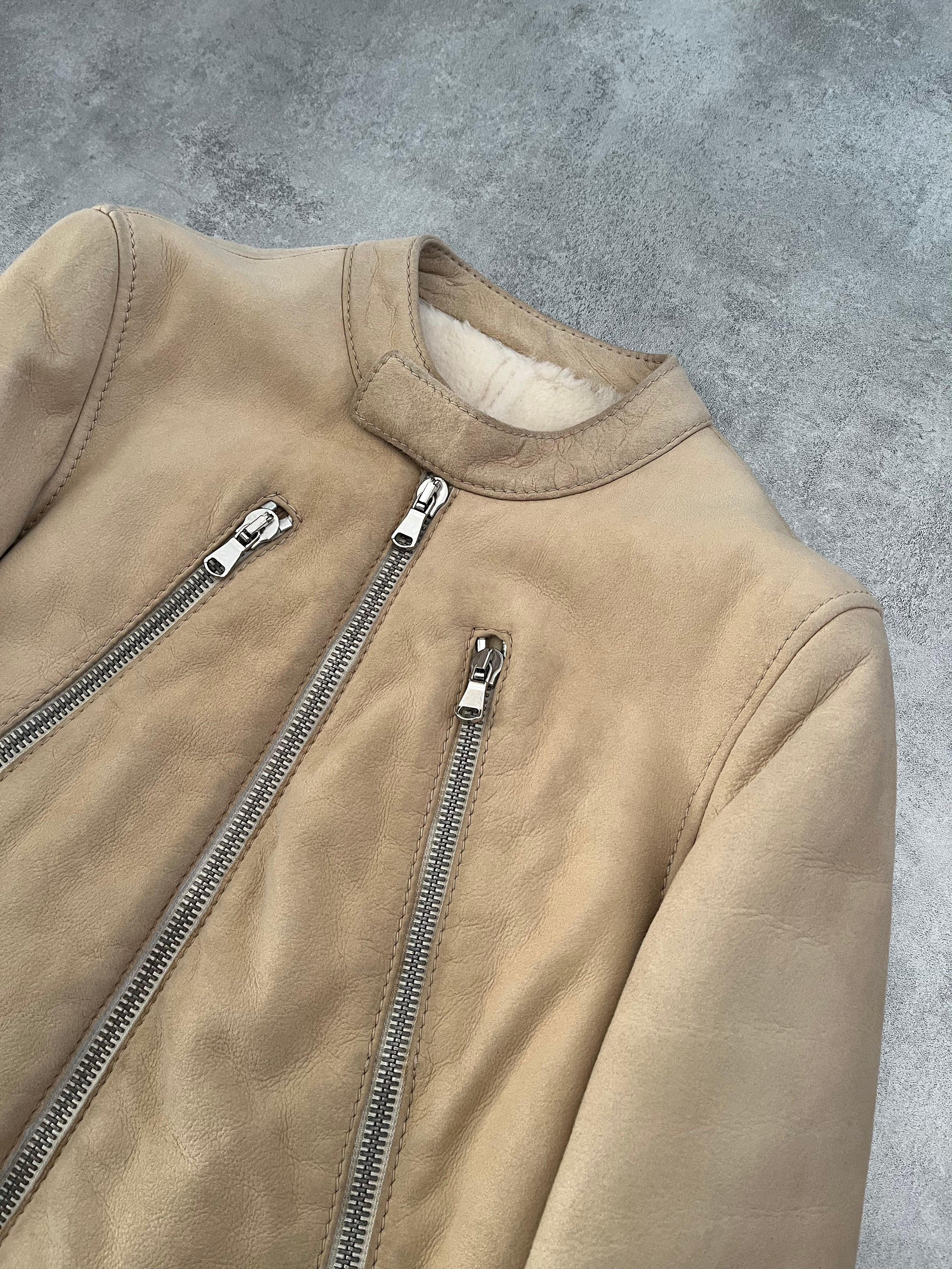 SS2004 Maison Martin Margiela 5 Zips Beige Jacket (XS) - 7