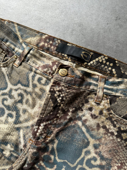 SS2006 Cavalli Mozaic Python Eroded Pants (S) - 6