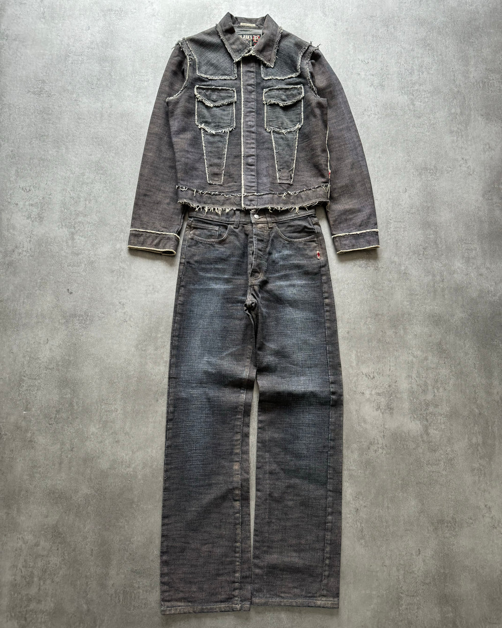 2000s Jean Paul Gaultier Raw Reversed Denim Pants (S) - 3