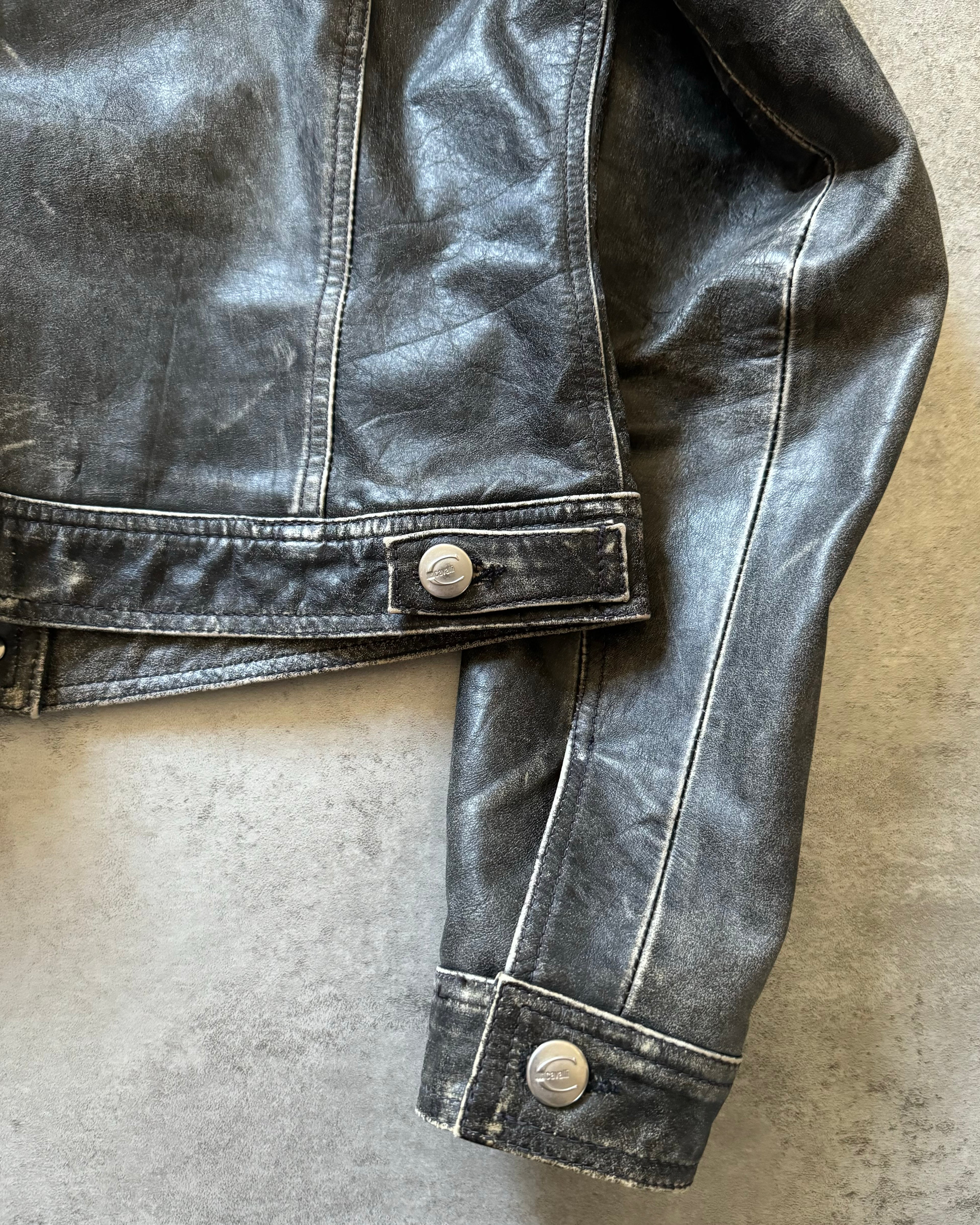 2000s Cavalli Brut Raw Leather Jacket (S) - 3