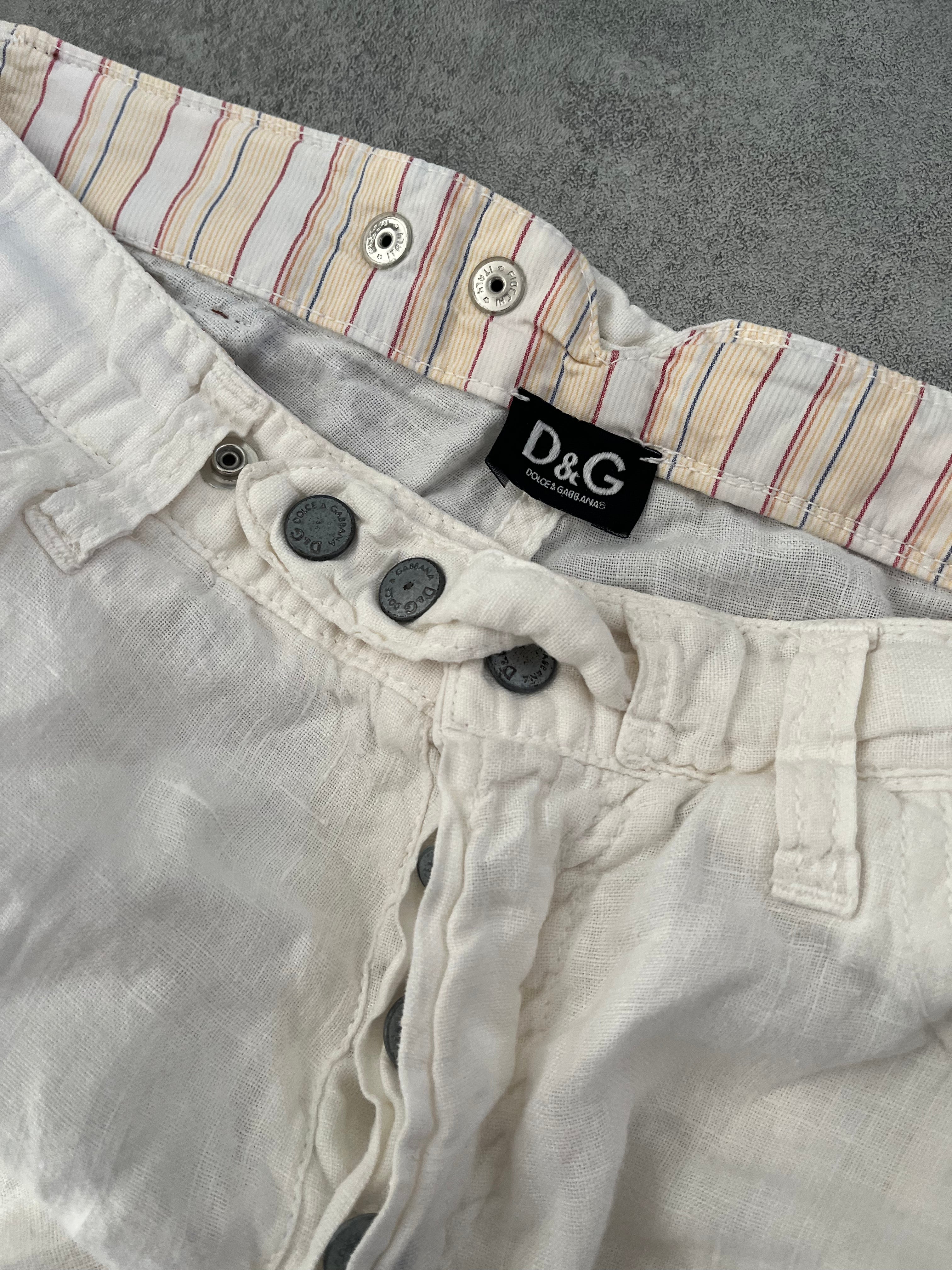 SS2004 Dolce & Gabbana Soft White Cargo Pants  (S) - 5