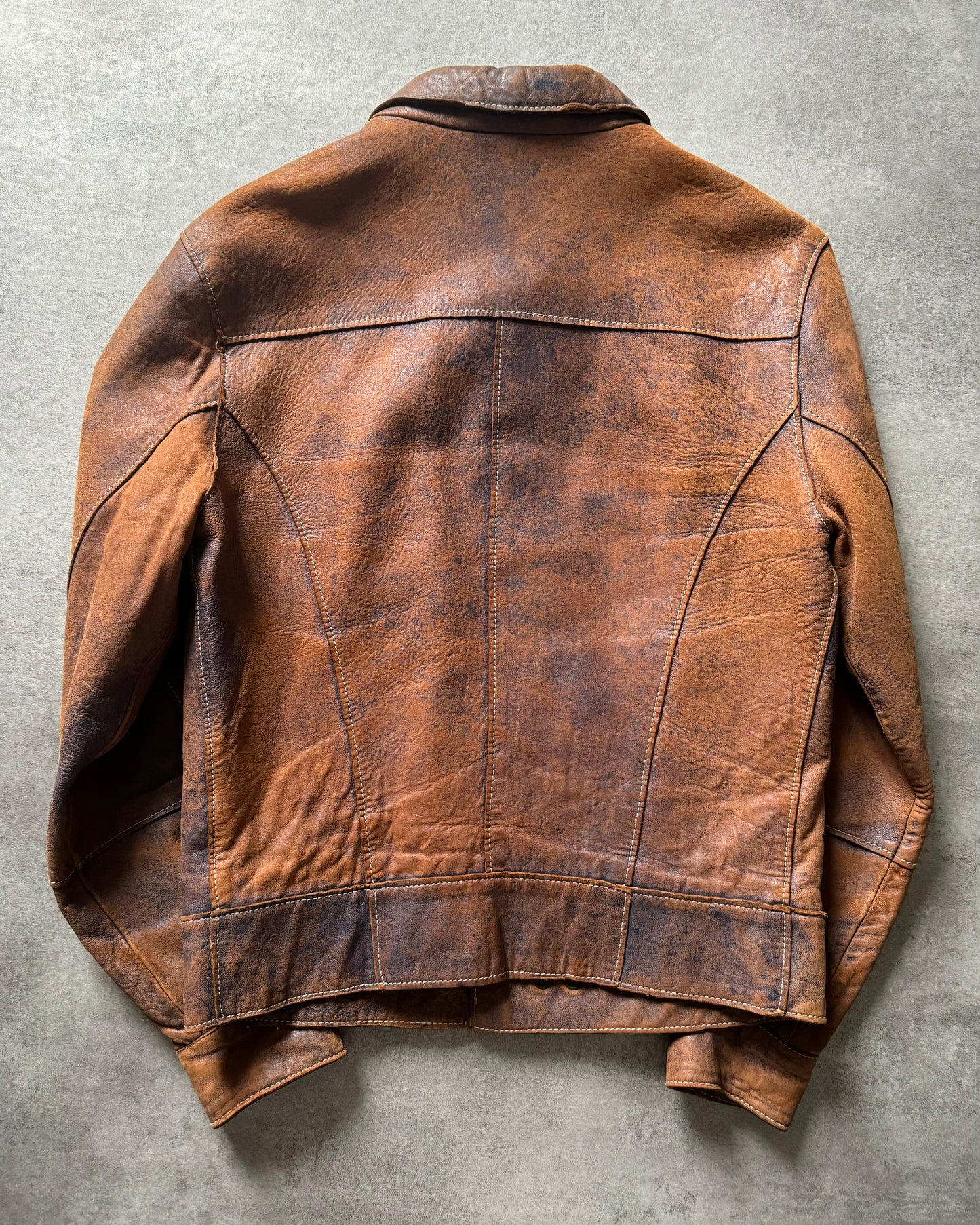 1990s Dolce & Gabbana Genuine Italian Faded Leather Jacket (M) - 6