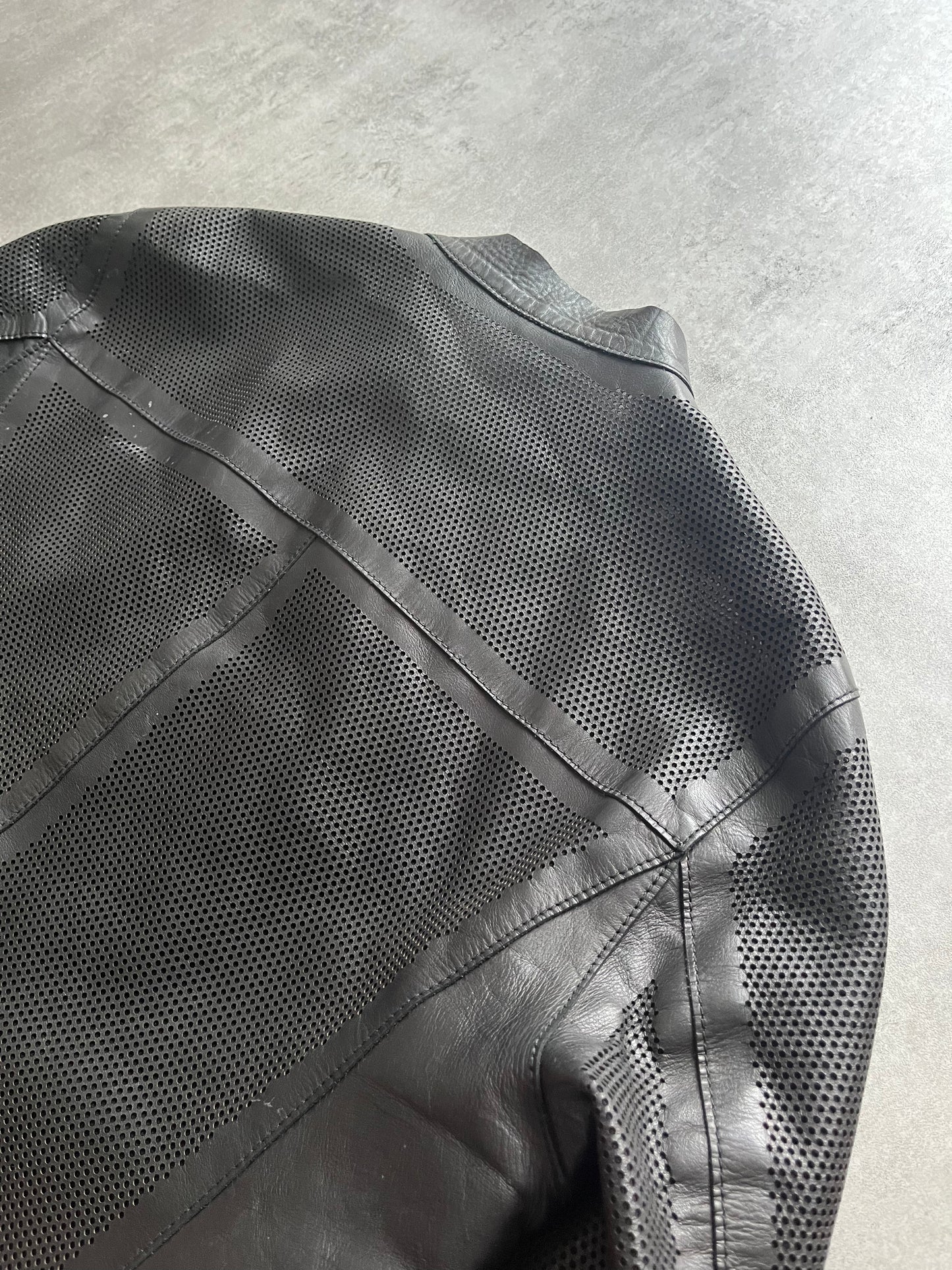 AW2011 Emporio Armani Biker Asymmetrical Leather Jacket (L) - 4