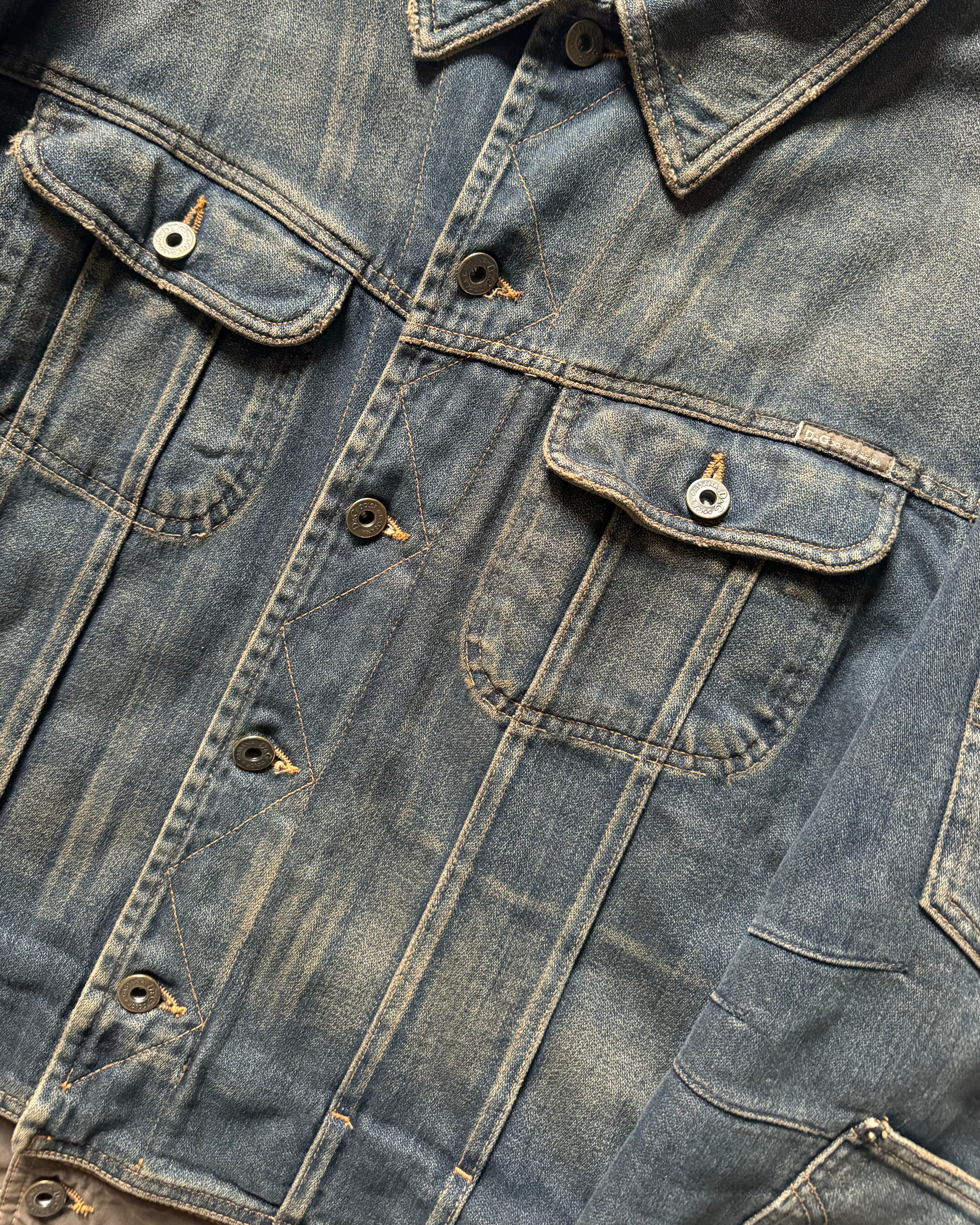 AW2003 Dolce & Gabbana Double Waisted multi Pockets Denim Jacket (L) - 6