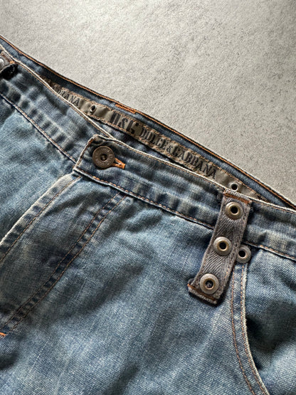 SS2004 Dolce & Gabbana Blue Cargo Bondage Denim Pants (XL) - 7