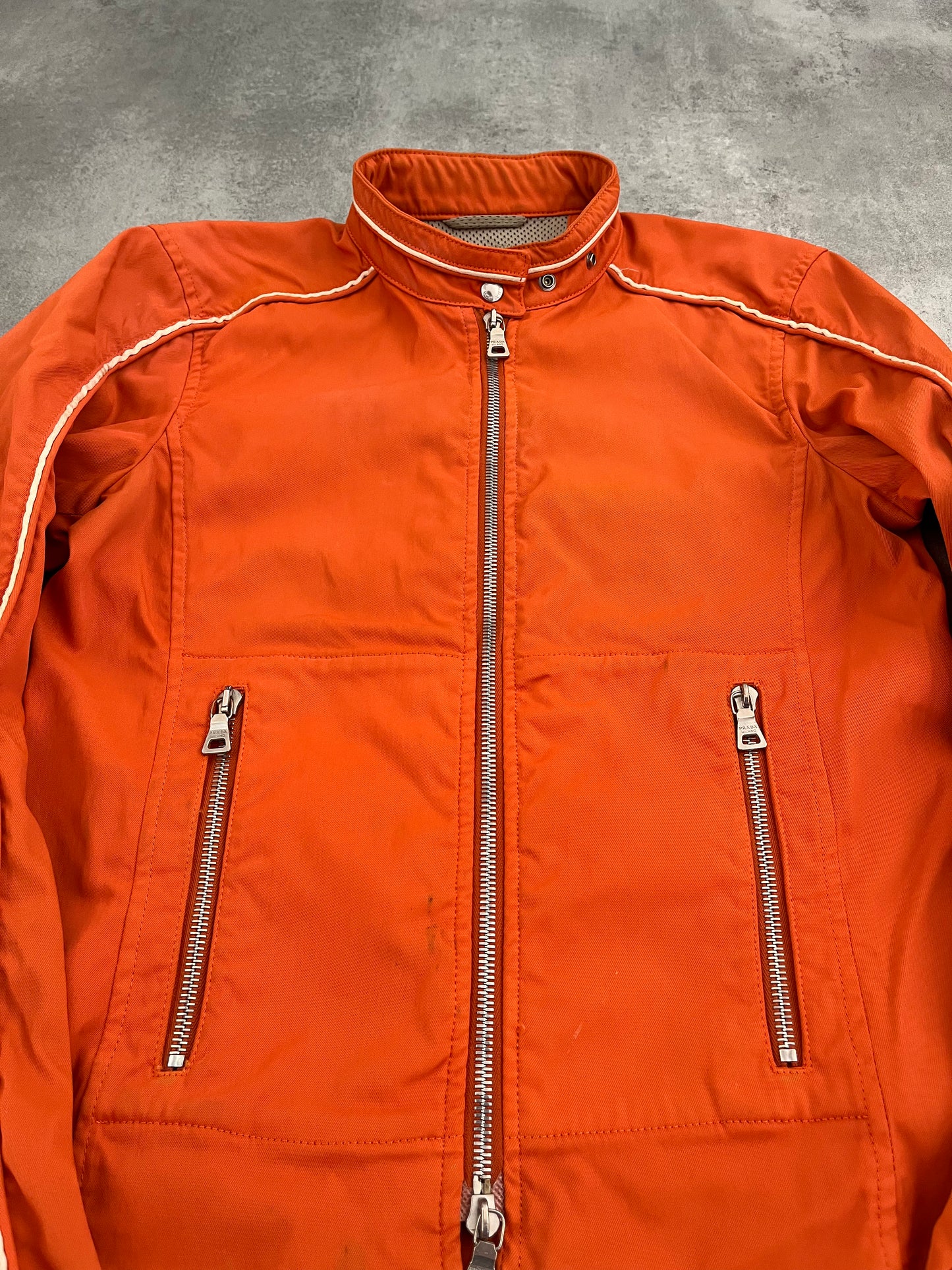 2000s' Prada Orange Nylon Jacket (XS) (XS) - 4