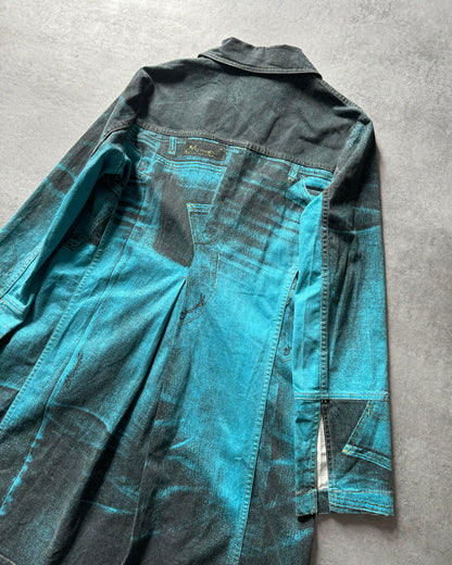 AW2003 Roberto Cavalli Trompe l'oeil Pockets Blue Jacket (S) - 3