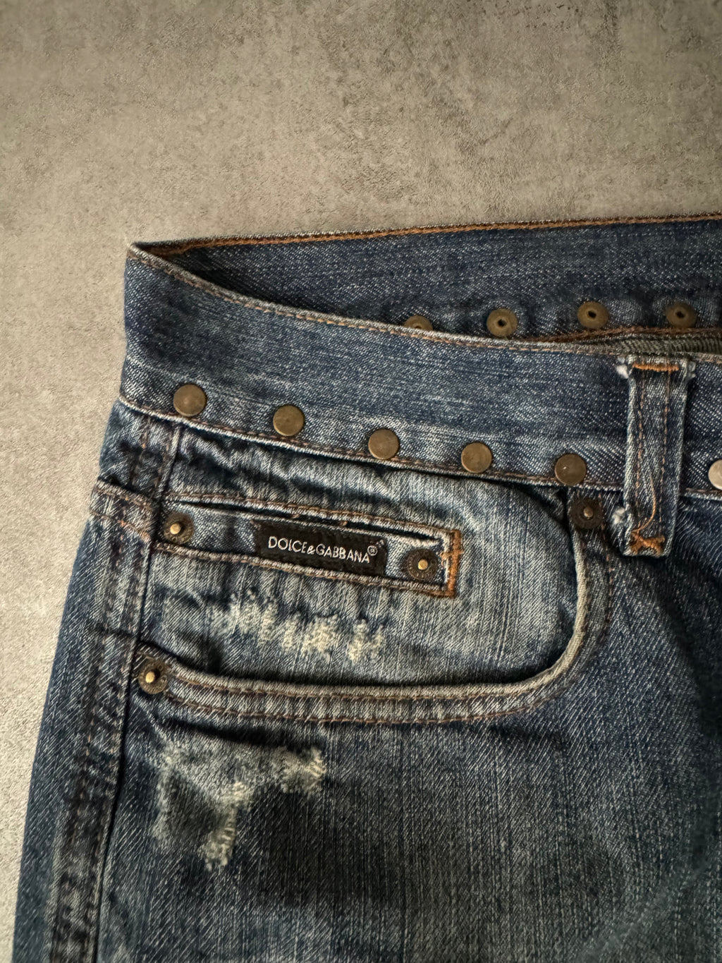 SS2006 Dolce & Gabbana Hawaii Embroideries Denim Jeans  (L) - 6