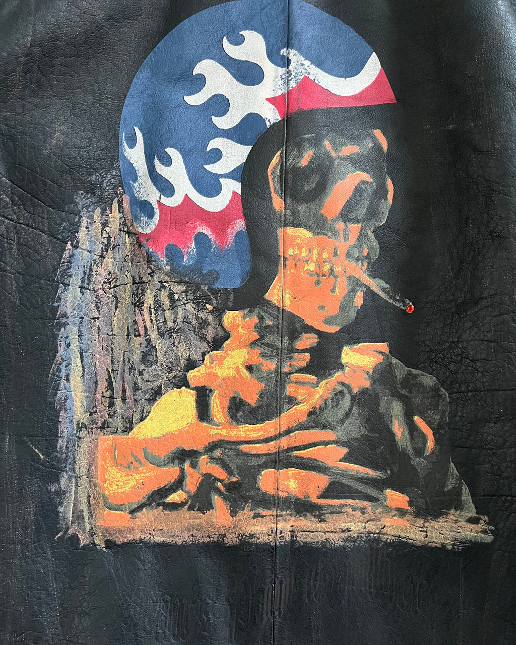 2000s Jean Paul Gaultier Van Gogh Skeleton Buffalo Leather Jacket (M) - 3