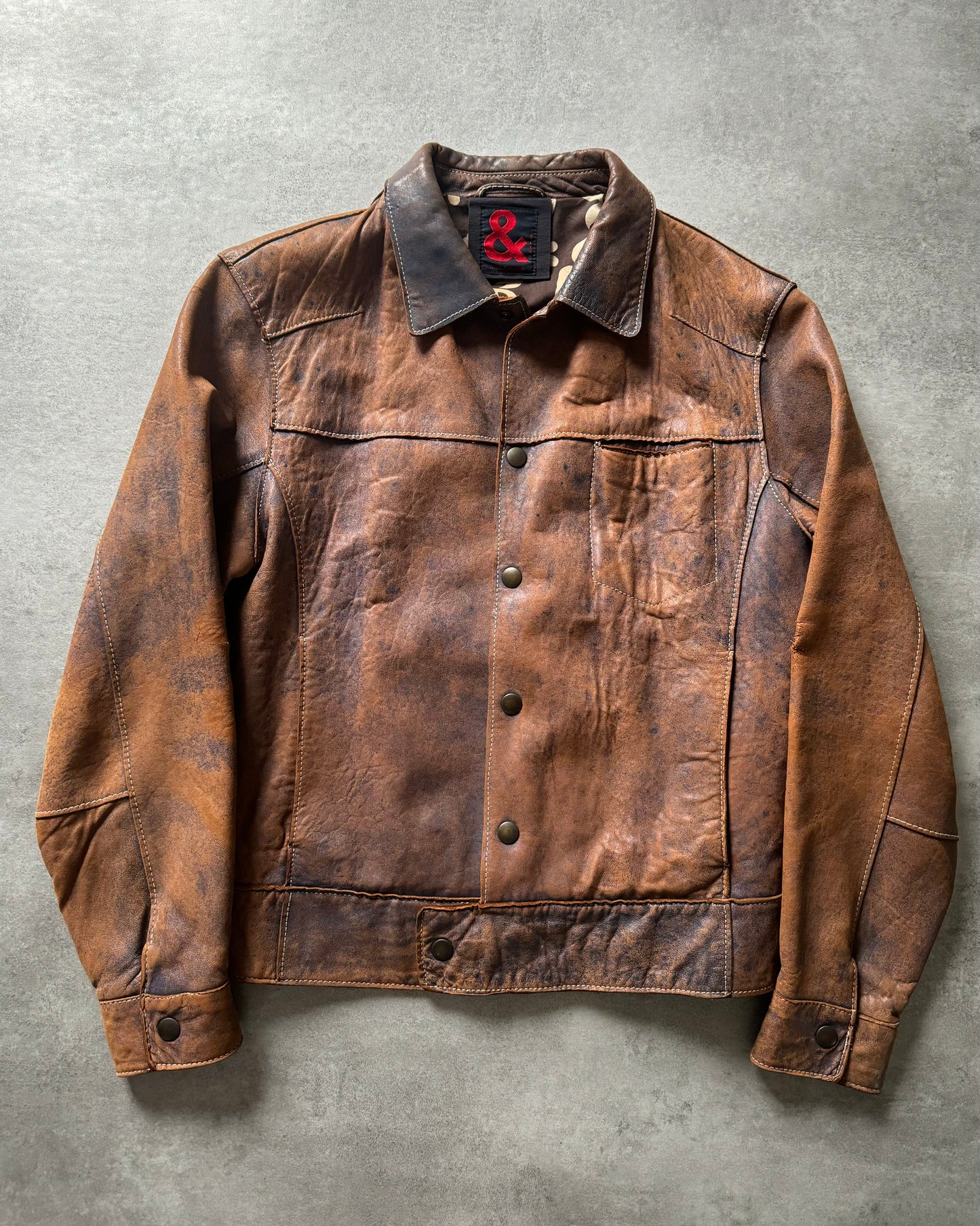 1990s Dolce & Gabbana Genuine Italian Faded Leather Jacket (M) - 1