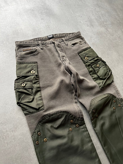 AW2003 Dolce & Gabbana Olive Tactical Hunter Cargo Pants (S) - 4