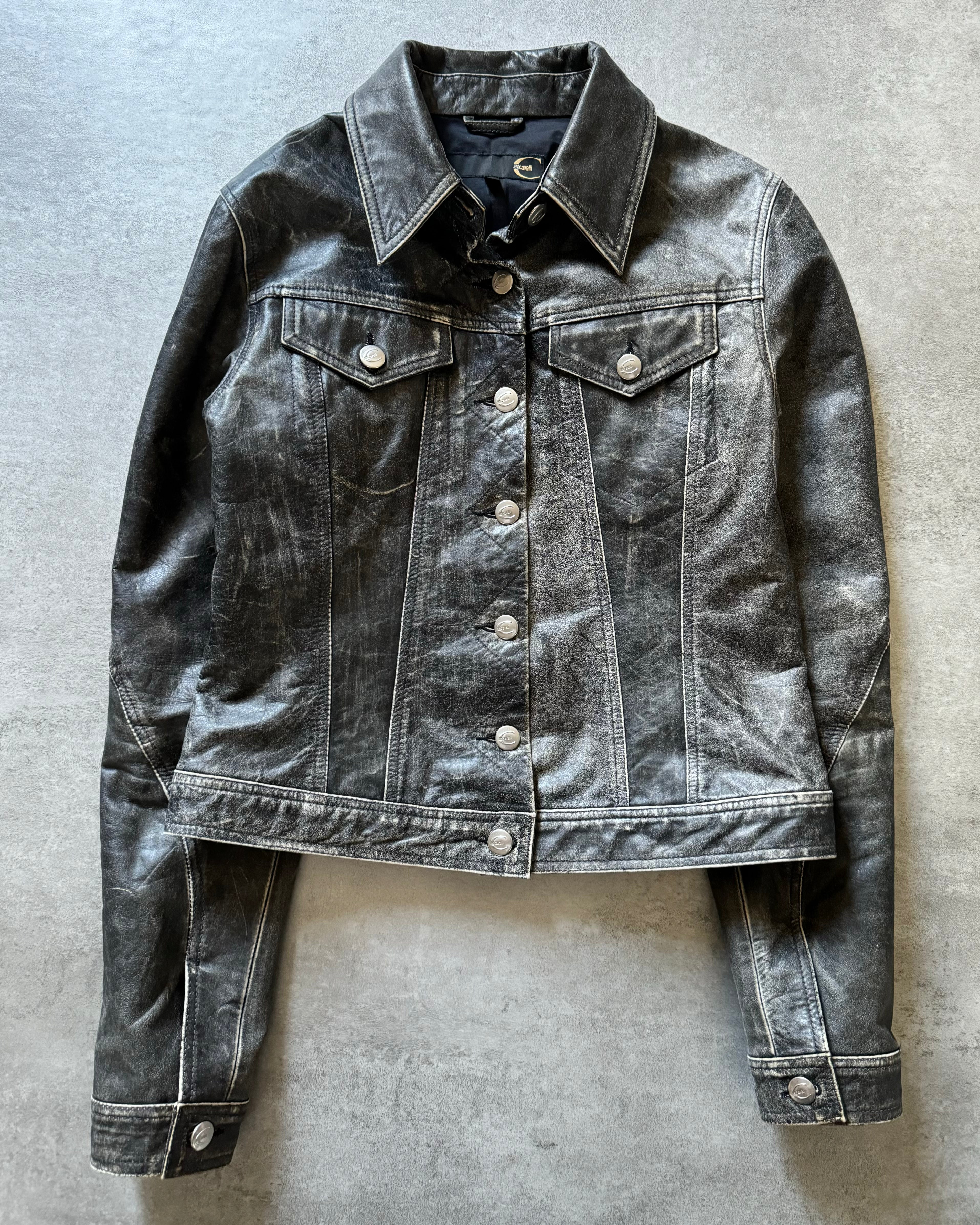 2000s Cavalli Brut Raw Leather Jacket (S) - 2