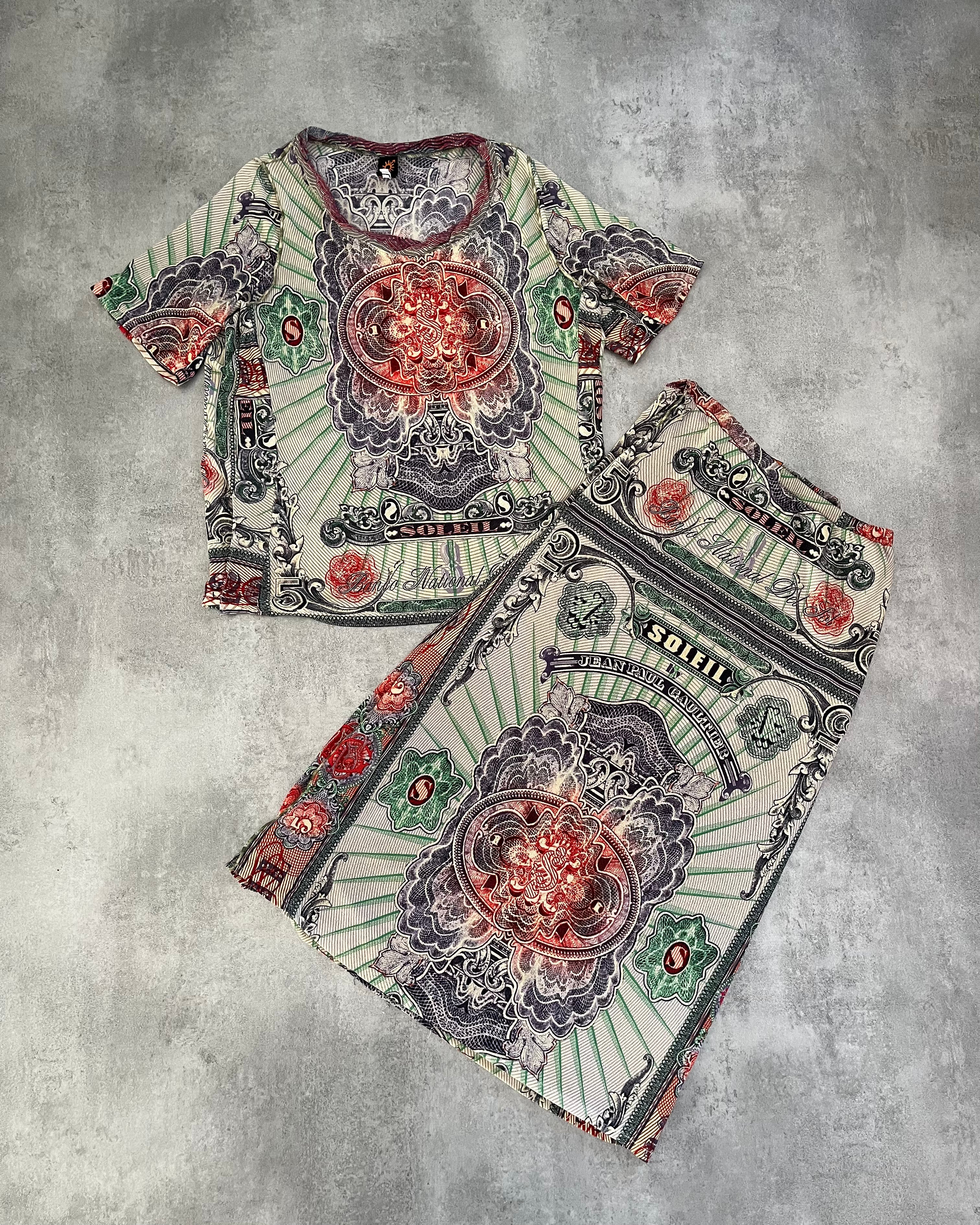 1990s' Jean Paul Gaultier Banco De Espana Mesh Top & Shirt (L) (L) - 1