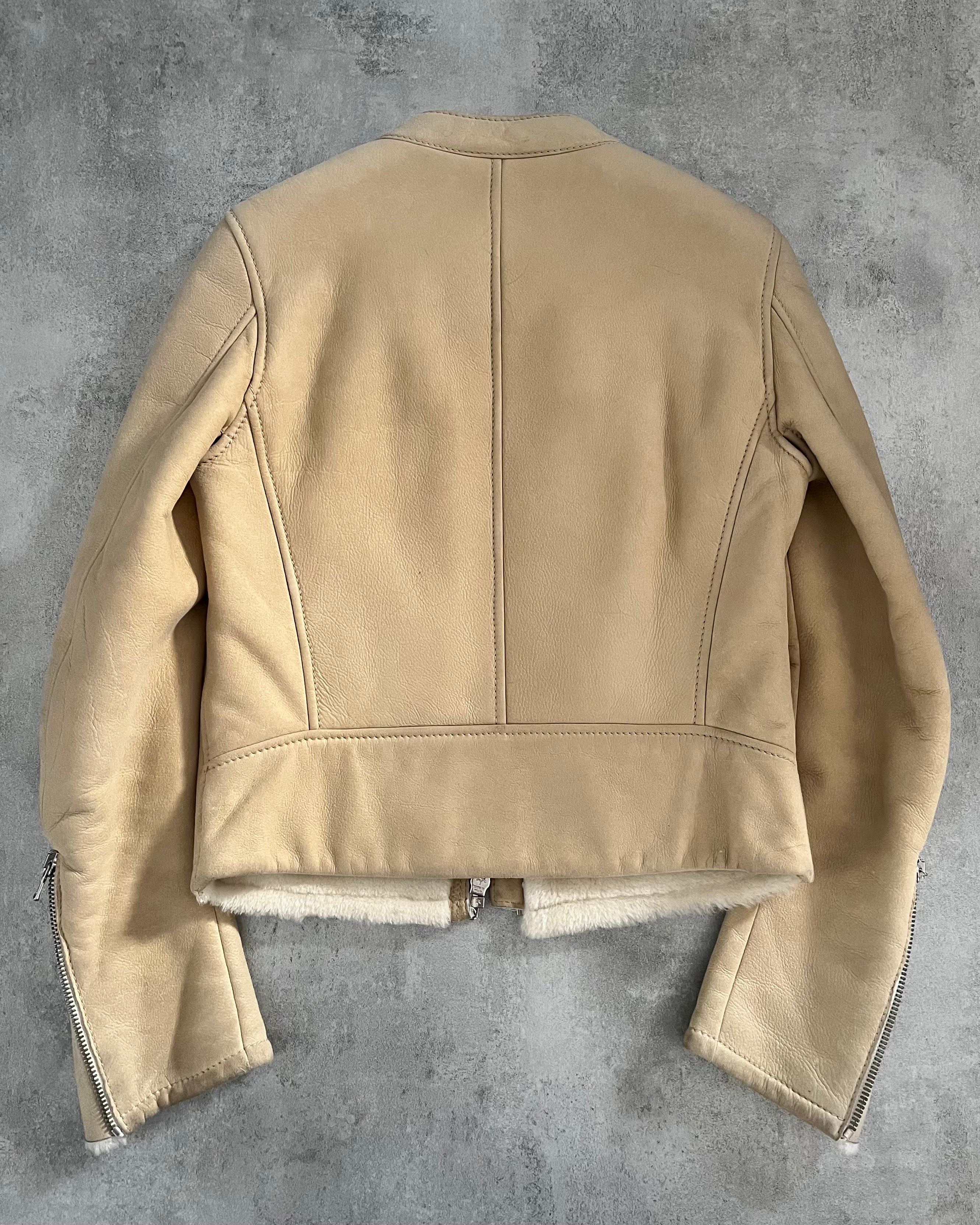 SS2004 Maison Martin Margiela 5 Zips Beige Jacket (XS) - 3