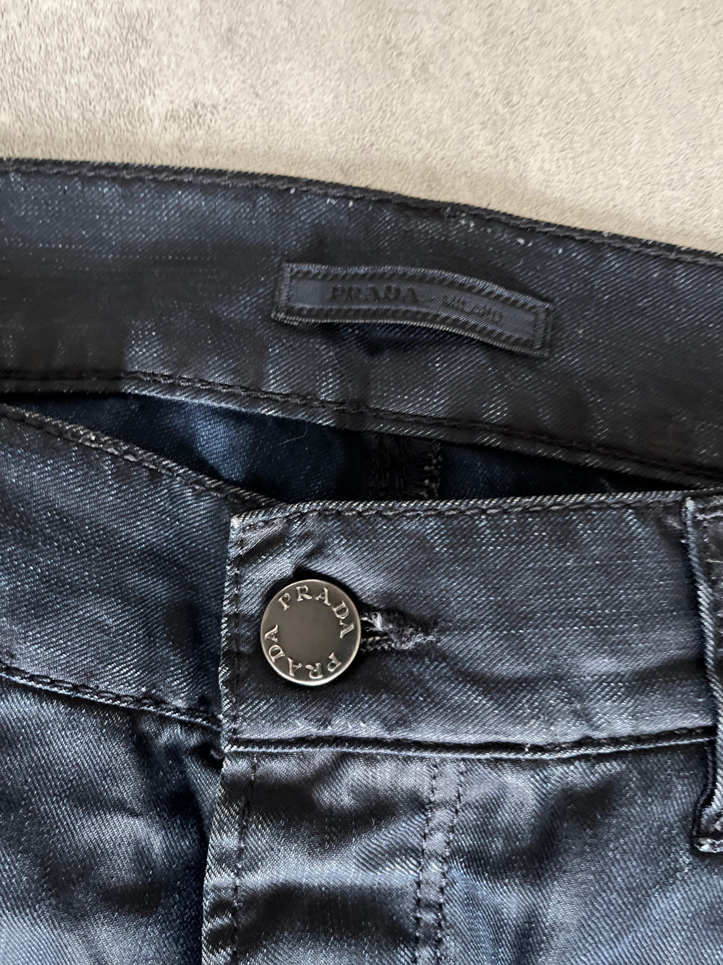 1990s' Prada Waxed Dark Shadow Pants (S/M) (M) - 6