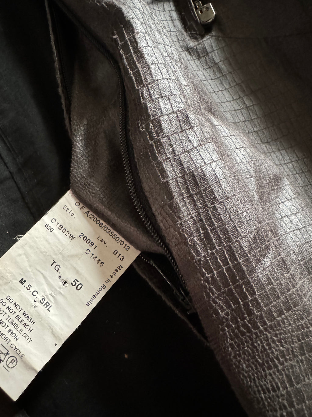 AW2008 Emporio Armani Cracked Asymmetrical Brown Jacket  (M) - 10