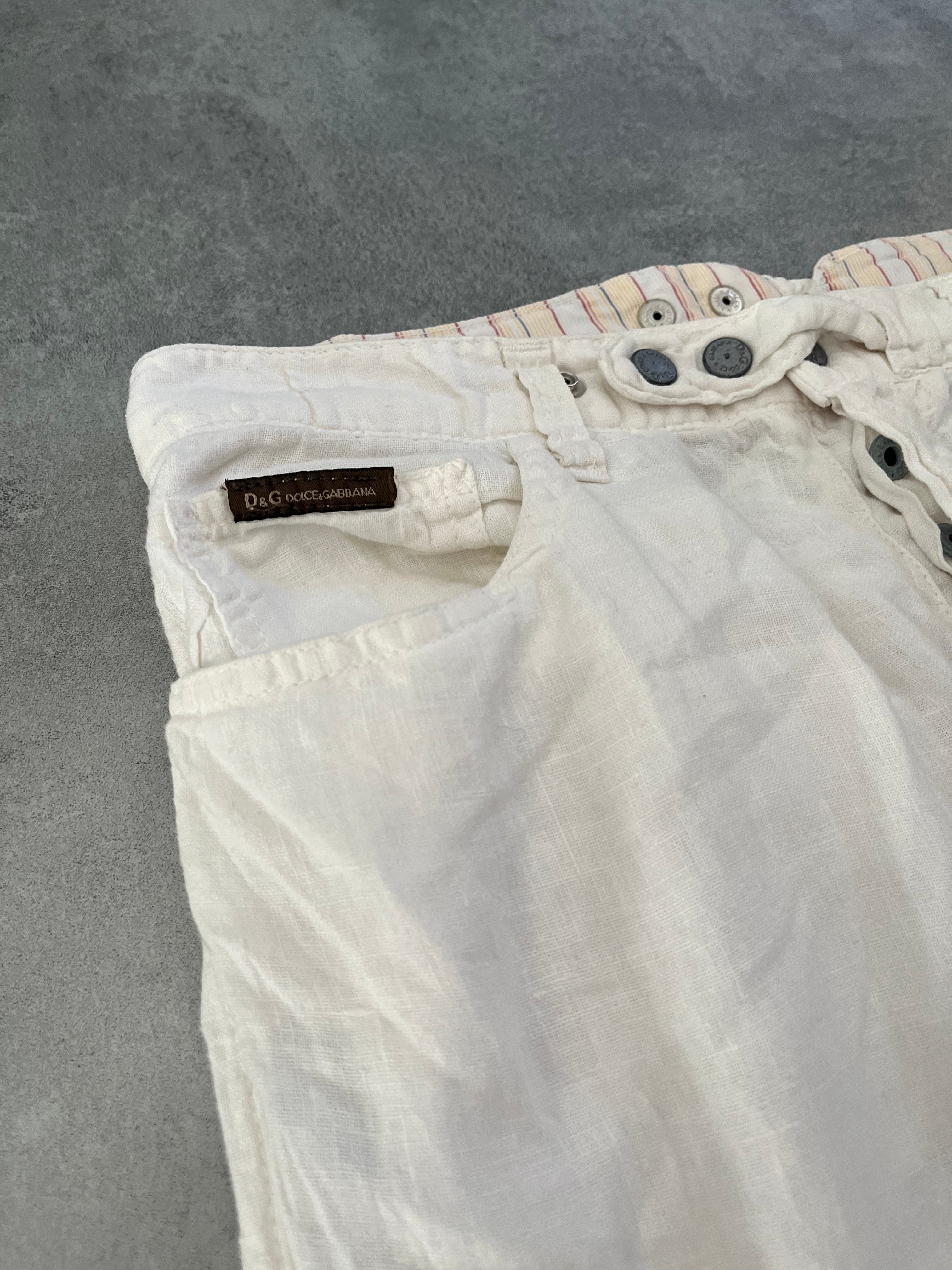 SS2004 Dolce & Gabbana Soft White Cargo Pants  (S) - 6