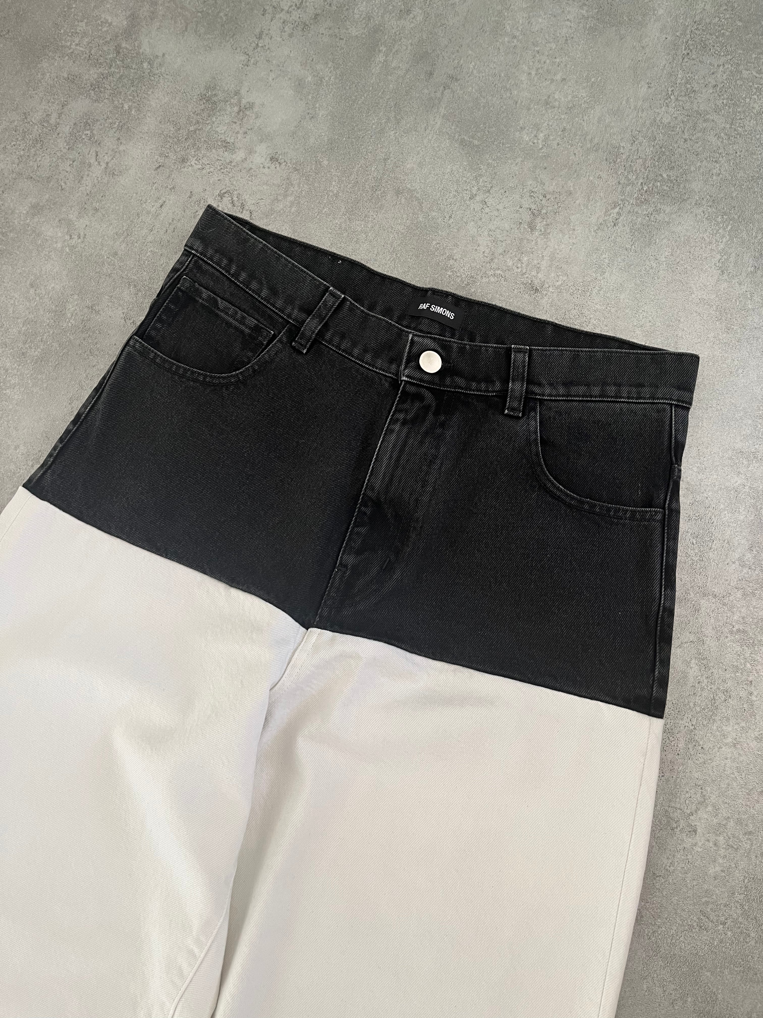Raf Simons Two Tones Black & White Relaxed Pants (L) - 6
