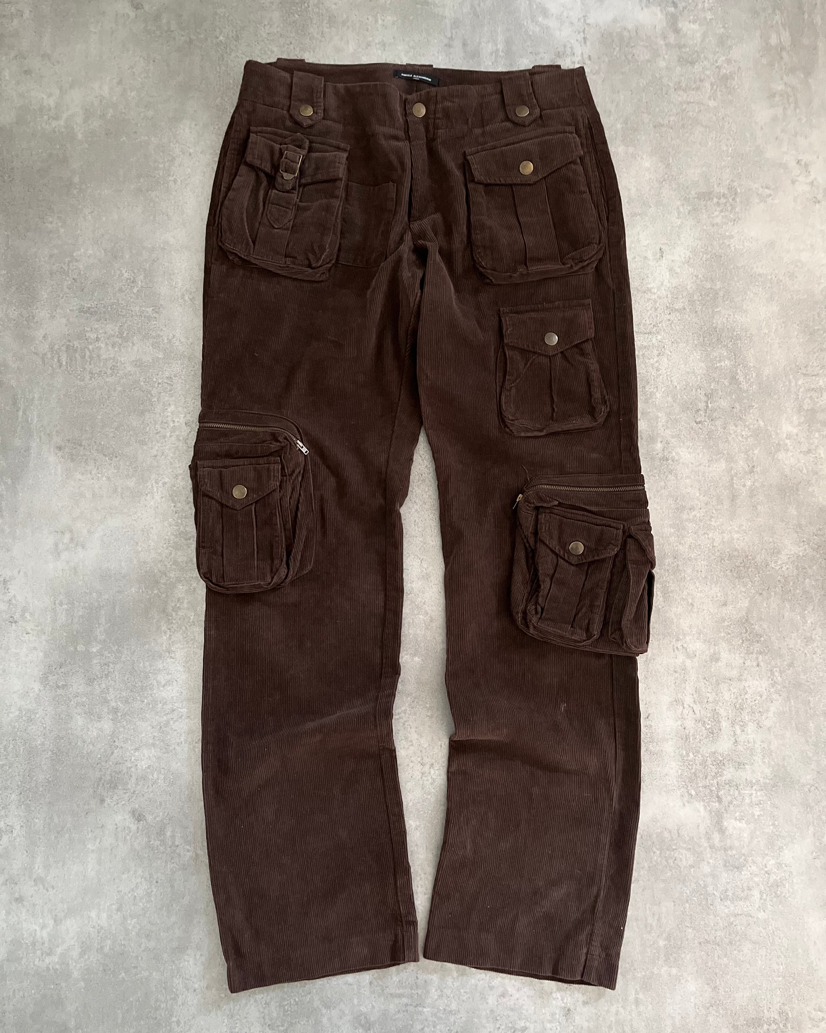 AW2004 Daniele Alessandrini Velvet Cargo Pants (L) - 1