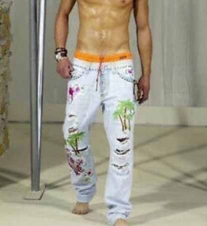 SS2006 Dolce & Gabbana Honolulu Embroideries Jeans (M) - 3