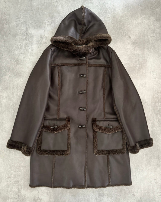 1990s Balmain Brown Faux Fur Jacket  (S) - 1