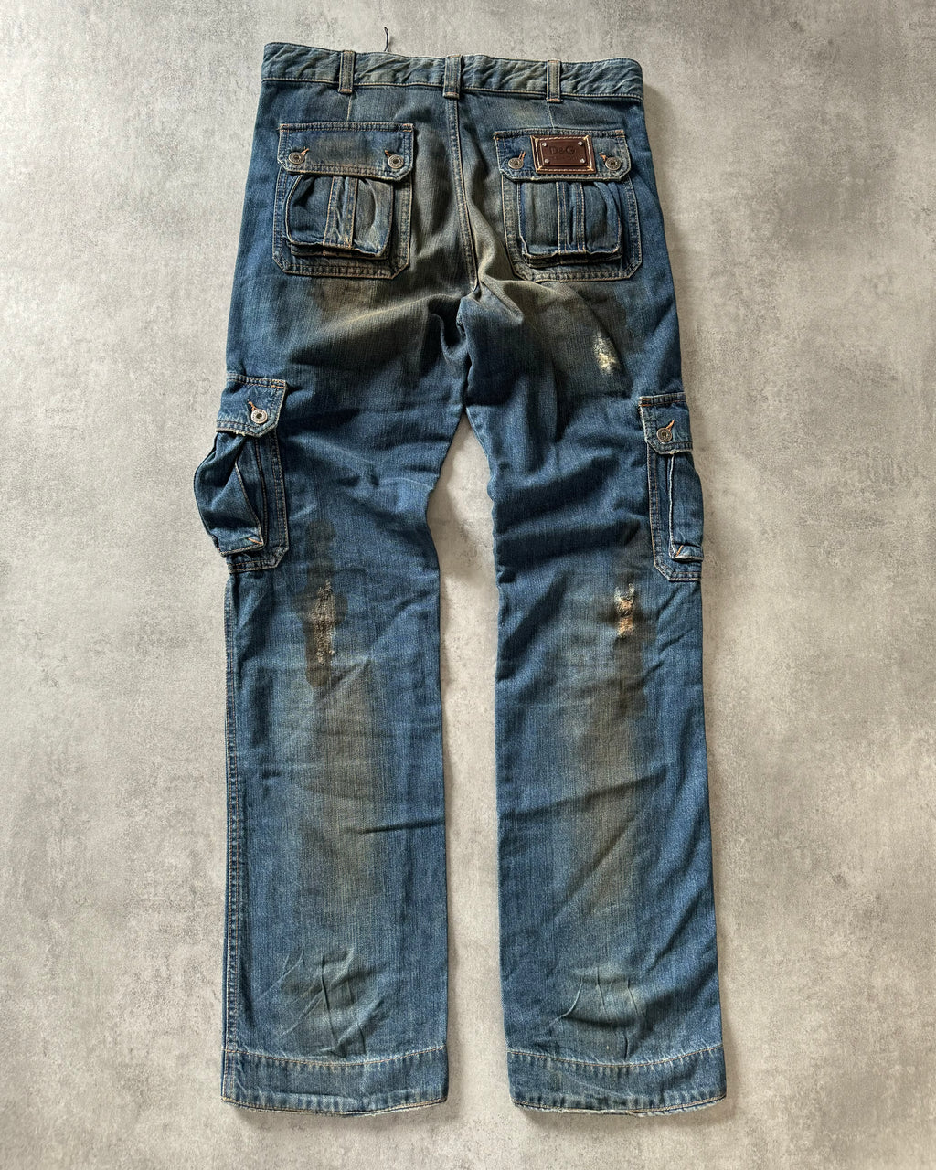 AW2005 Dolce & Gabbana Destroyed Cargo Denim Jeans (L) - 3