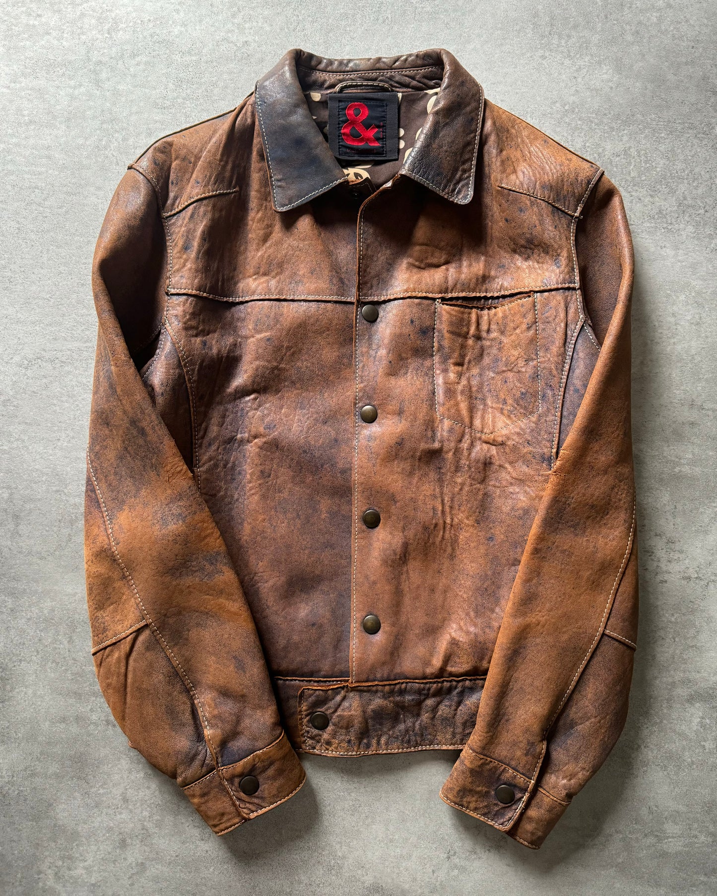 1990s Dolce & Gabbana Genuine Italian Faded Leather Jacket (M) - 4