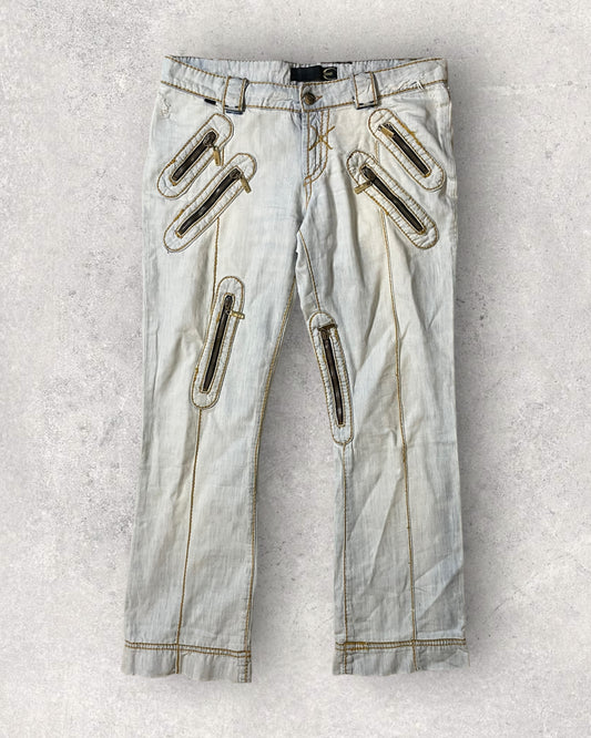 Just Cavalli Biker White Jeans